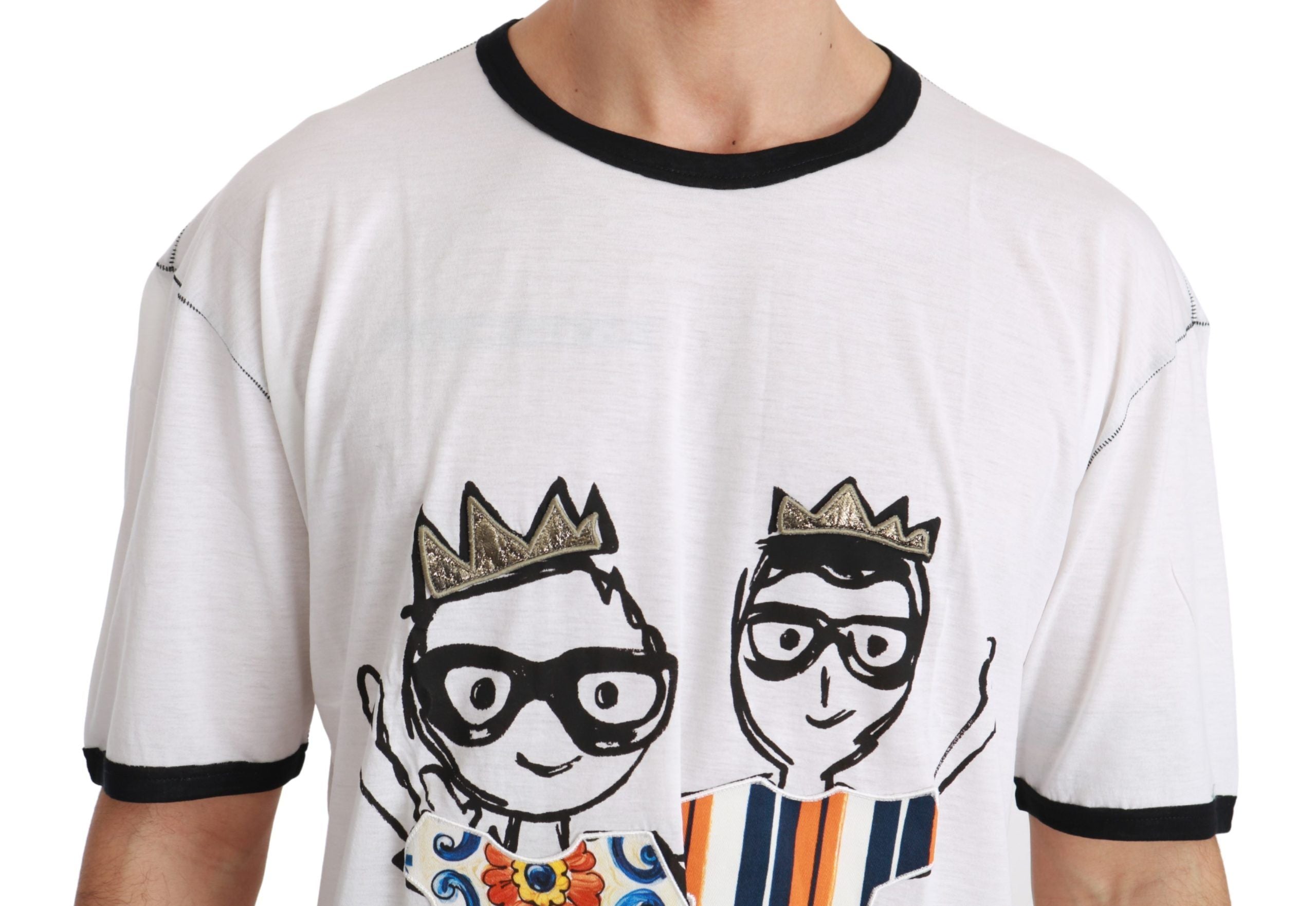 Dolce & Gabbana Vit Herr Mönstrad