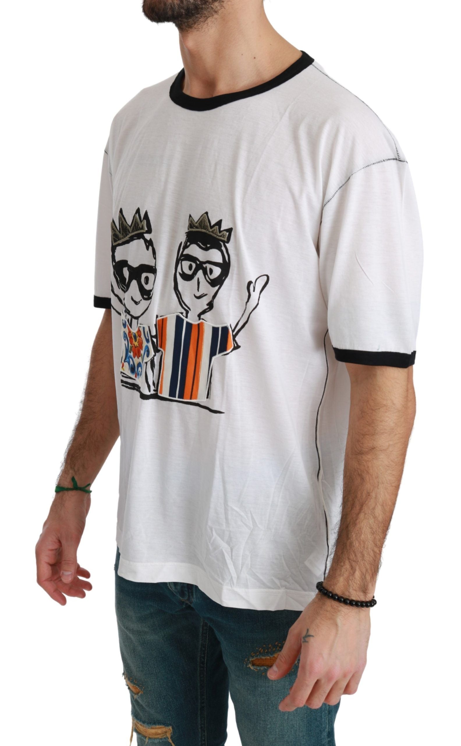 Dolce & Gabbana Vit Herr Mönstrad