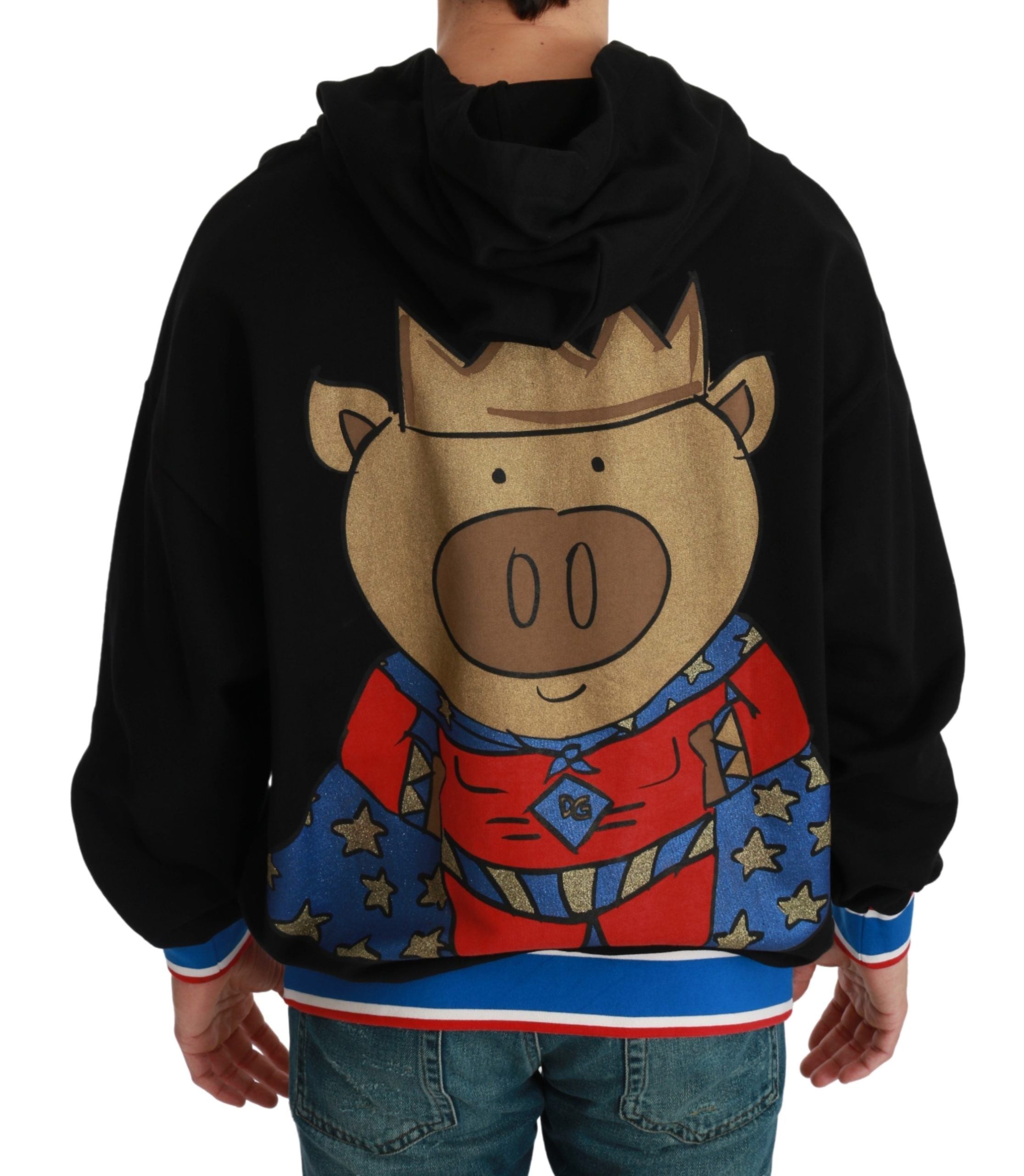 Dolce & Gabbana Svart Tröja Årets Pig med Huva