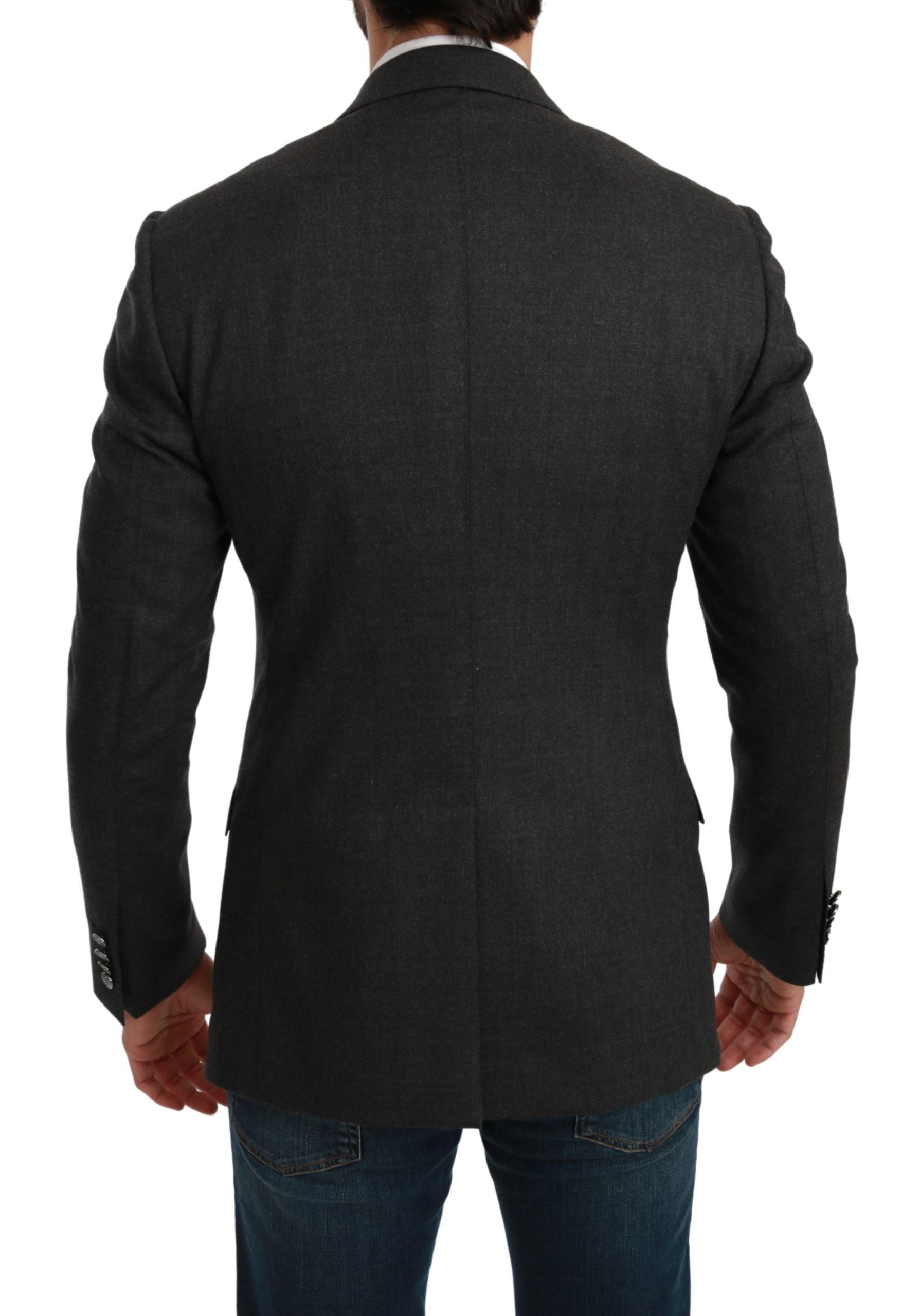 Dolce & Gabbana Grå NAPOLI Slim Fit Jacka Ullkavaj