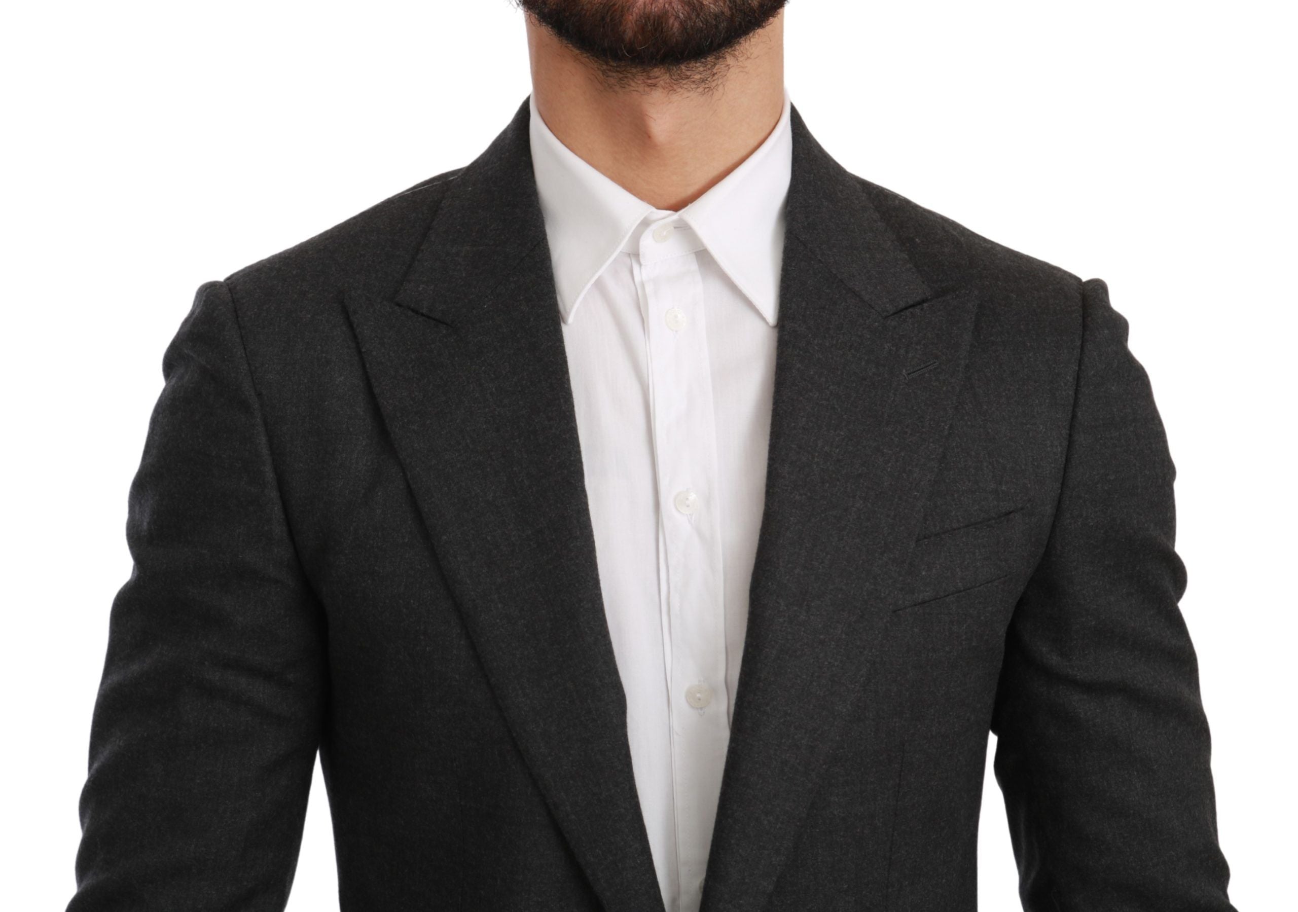 Dolce & Gabbana Grå NAPOLI Slim Fit Jacka Ullkavaj