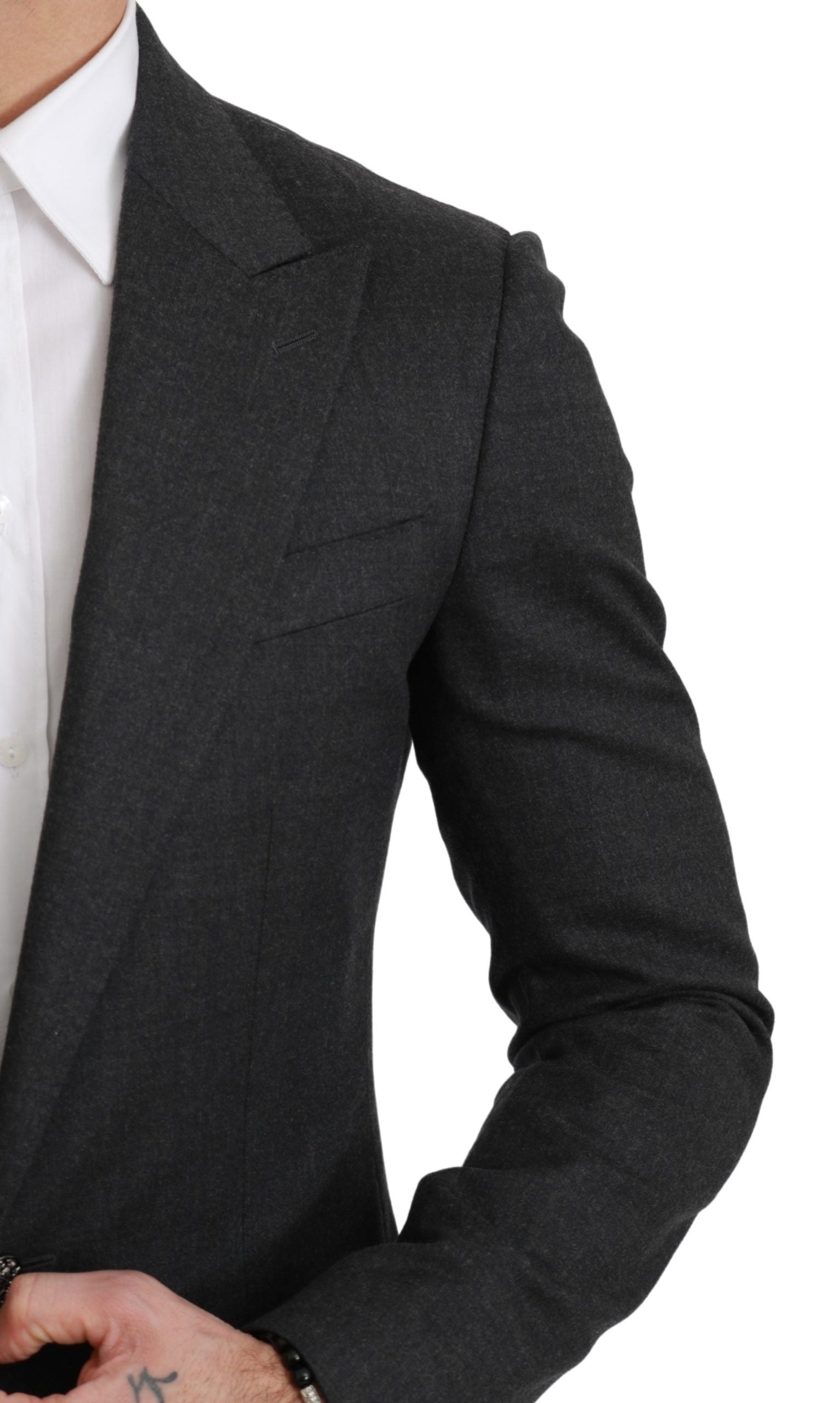Dolce & Gabbana Grå NAPOLI Slim Fit Jacka Ullkavaj