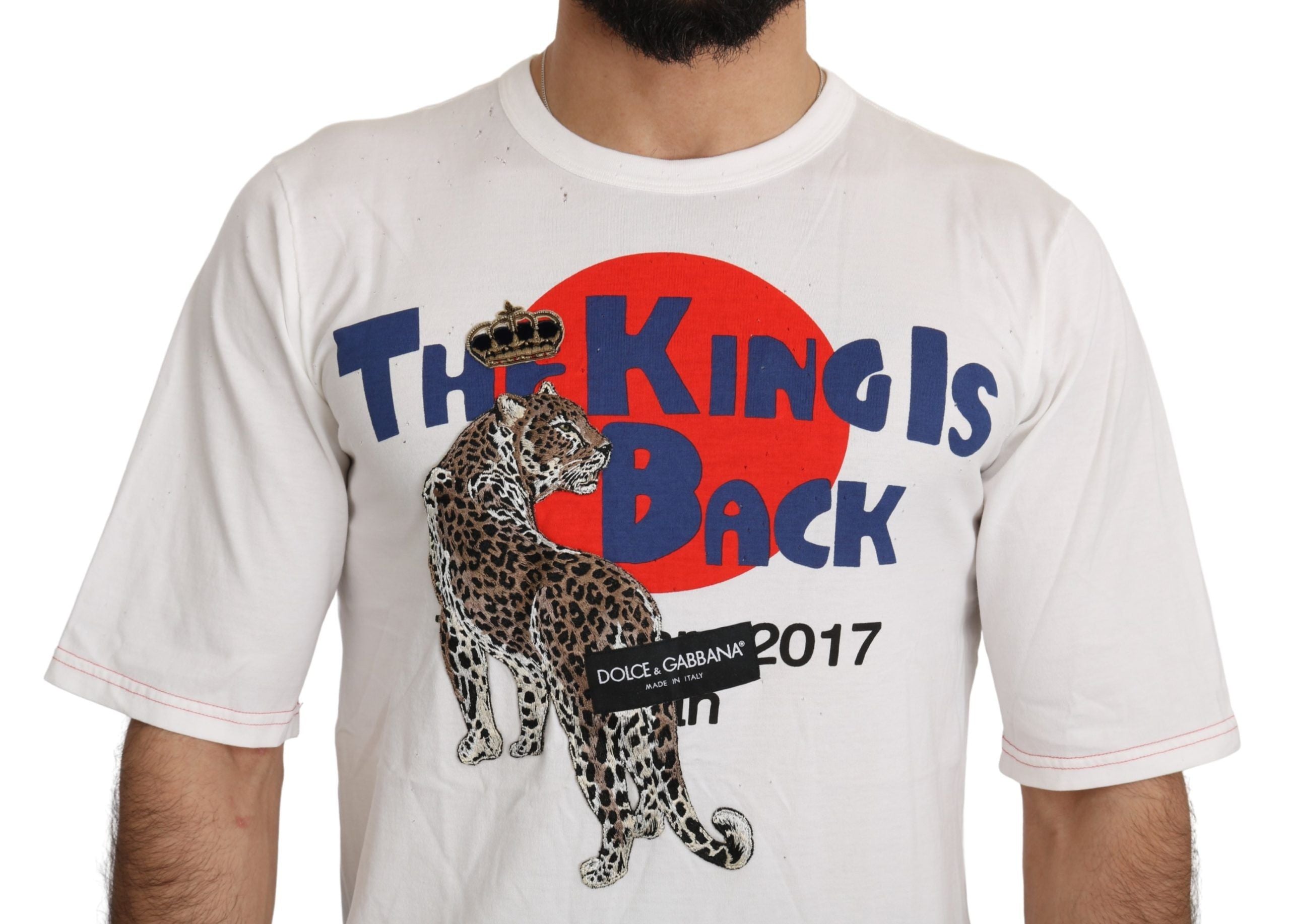 Dolce & Gabbana Vit Leopard Royal Top T-shirt