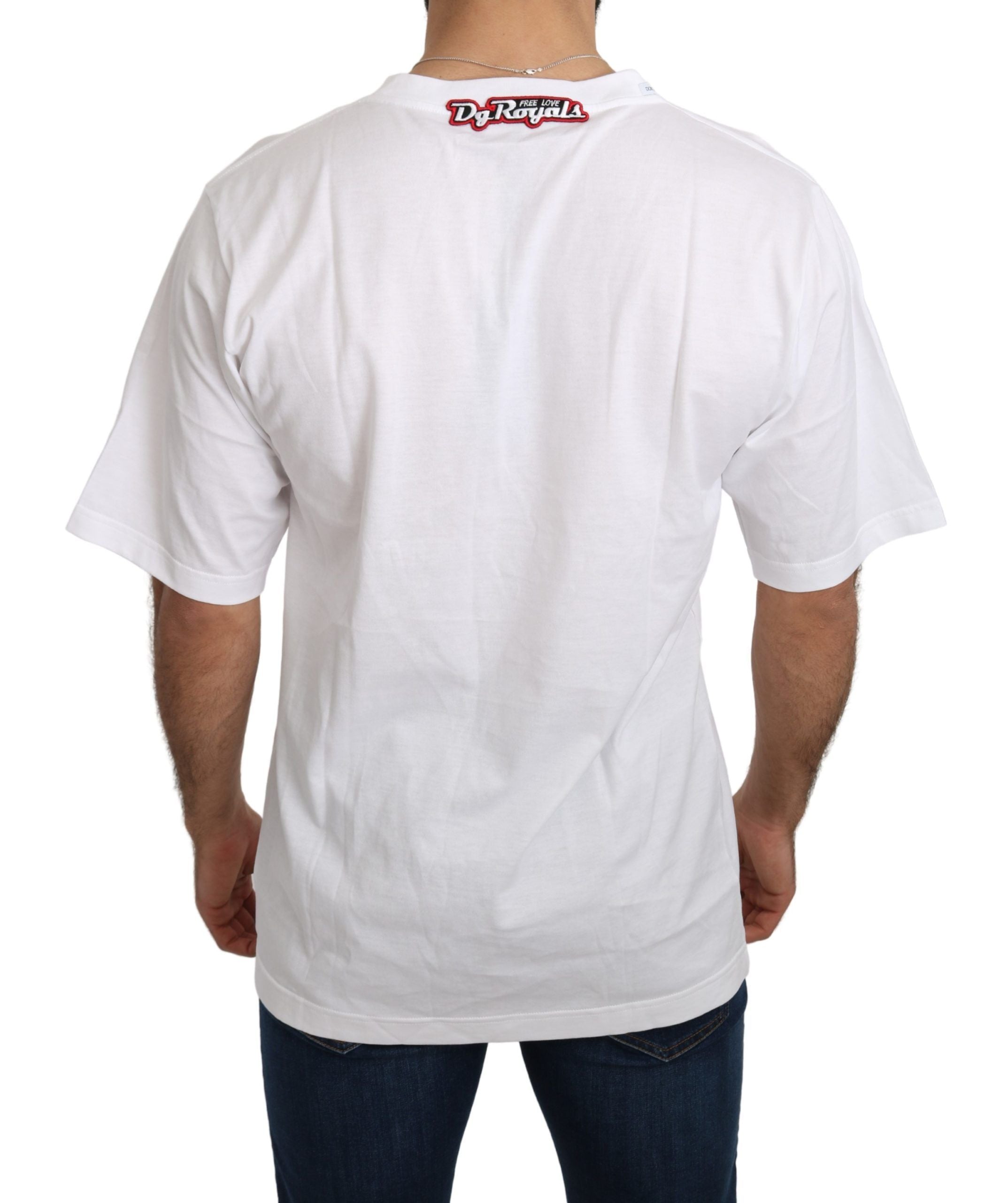 Dolce & Gabbana Vit Love Panda Mönstrad Topp T-shirt