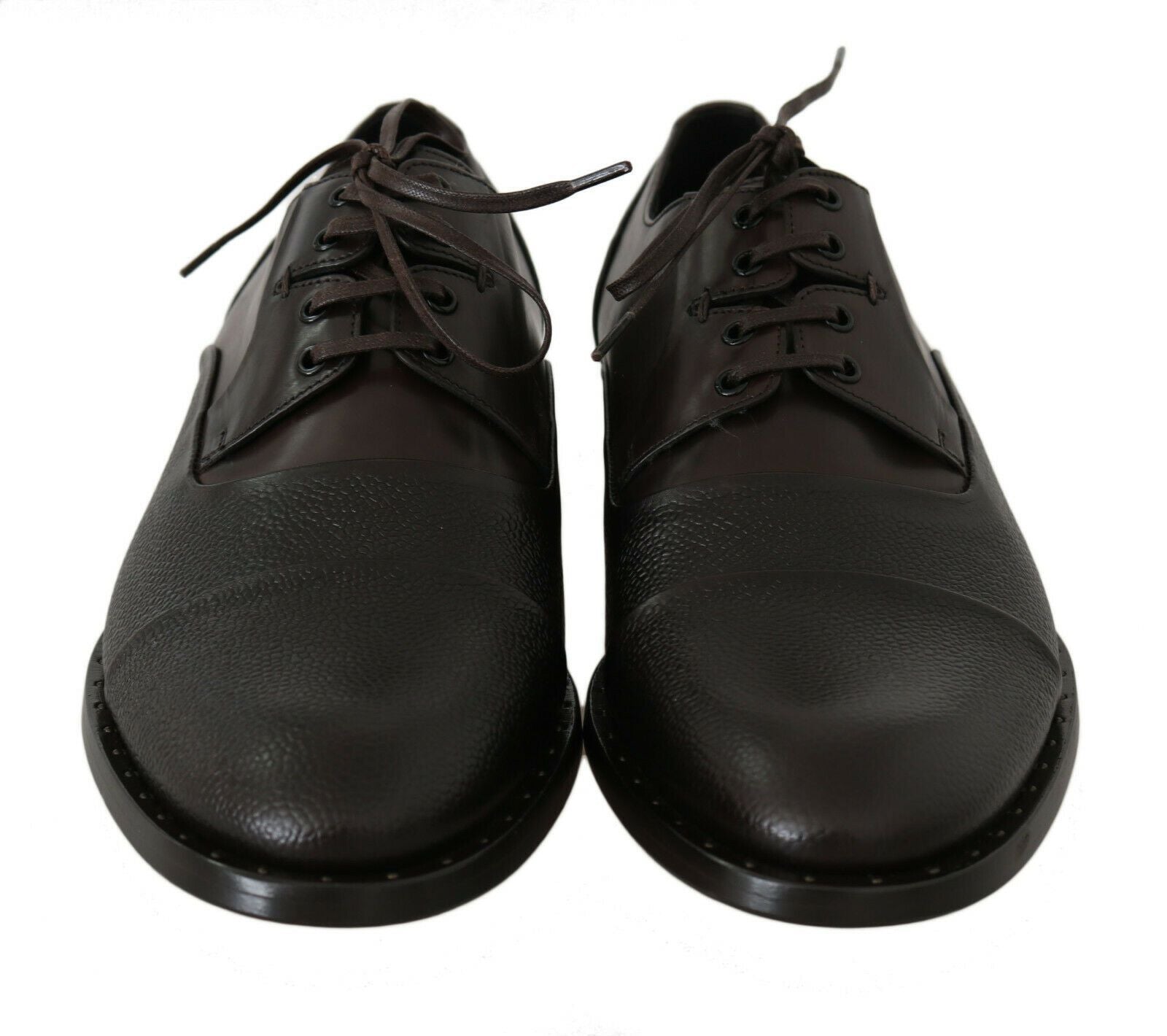 Dolce & Gabbana Bruna Läderskor med Snörning Herr