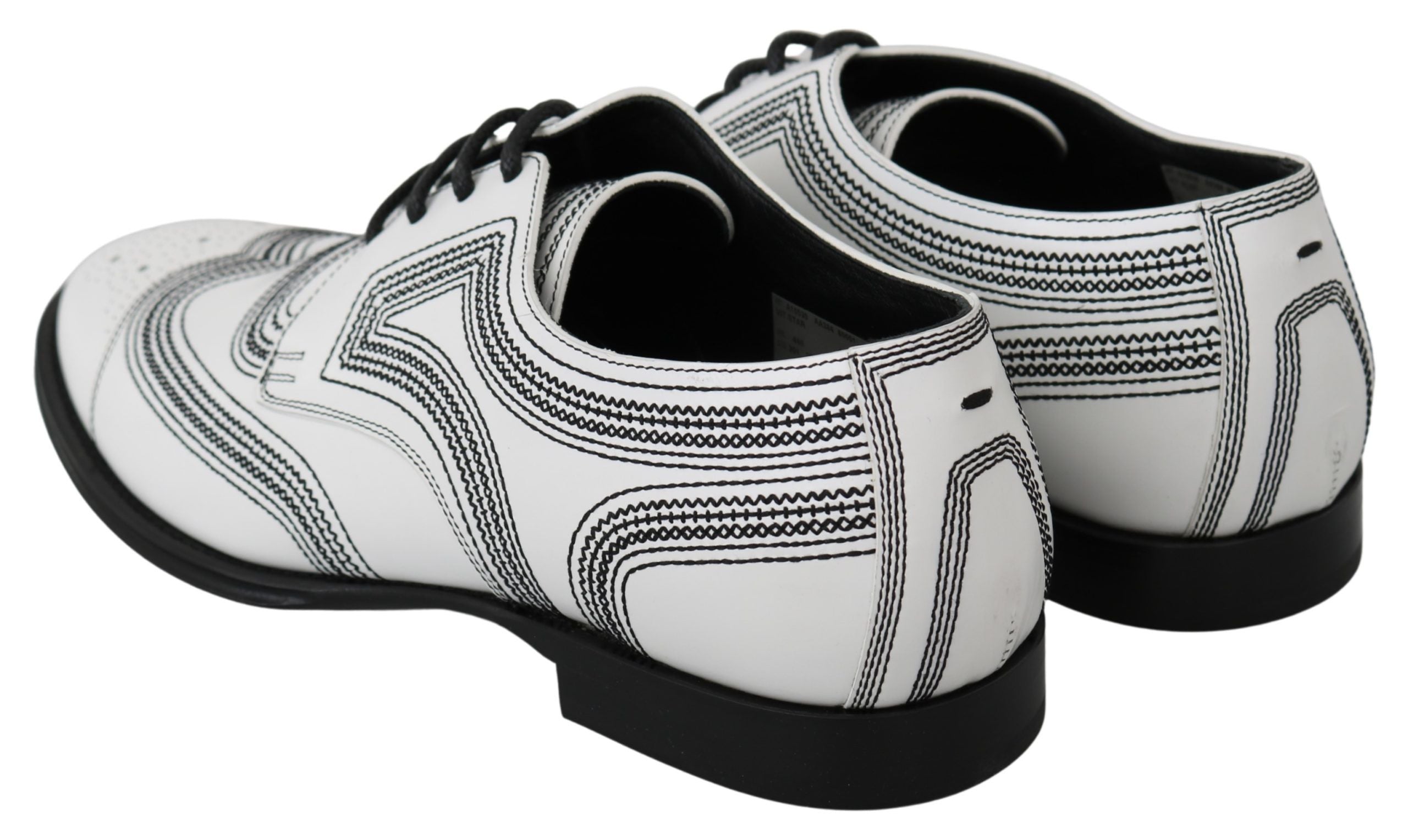 Dolce & Gabbana Vita Läder Derby Formella Svarta Spetsskor