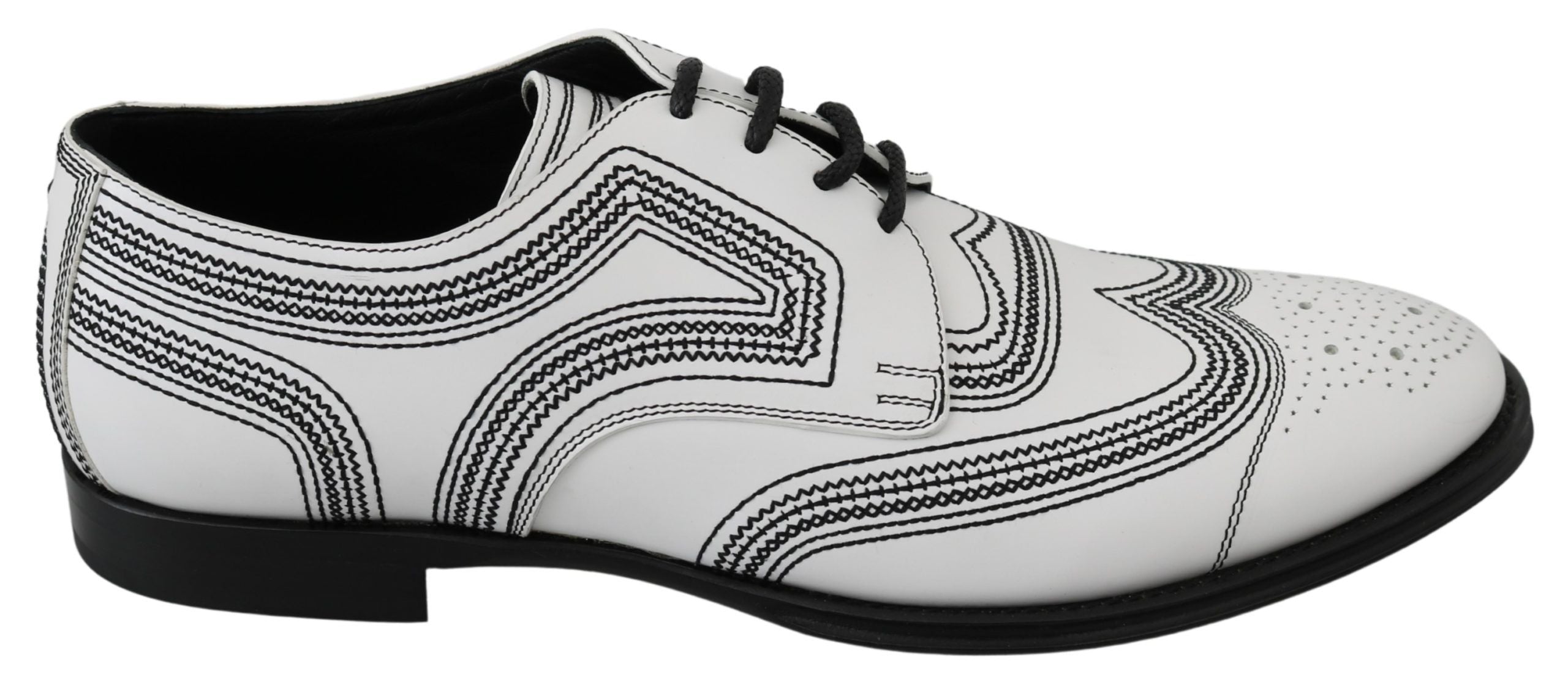 Dolce & Gabbana Vita Läder Derby Formella Svarta Spetsskor
