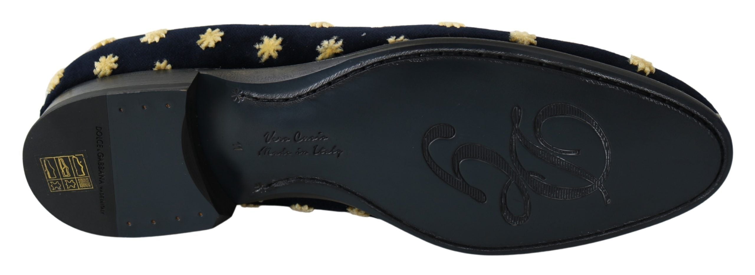 Dolce & Gabbana Blå Sammetskrona Tofflor Loafers Skor