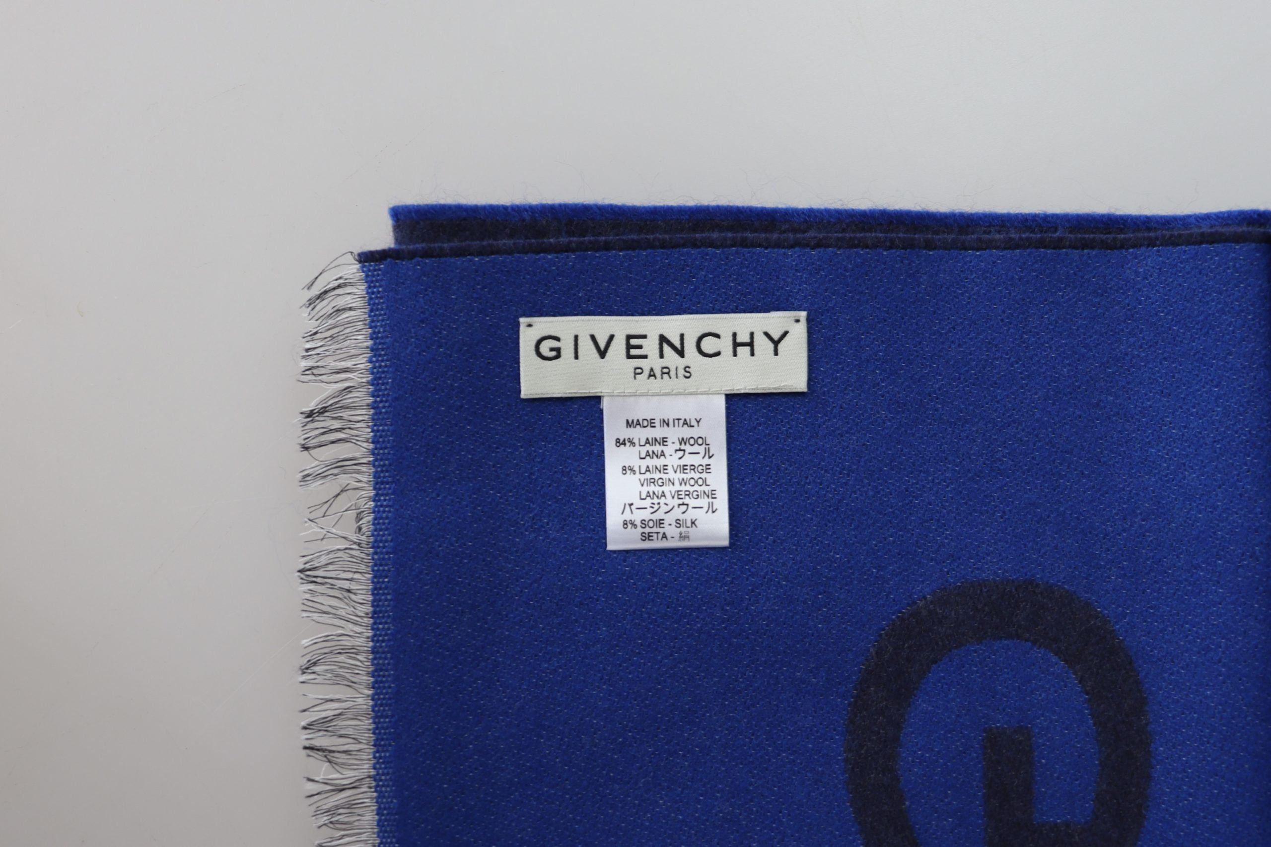 Givenchy Blå Ull Unisex Vinter Varm Halsduk Omlottsjal