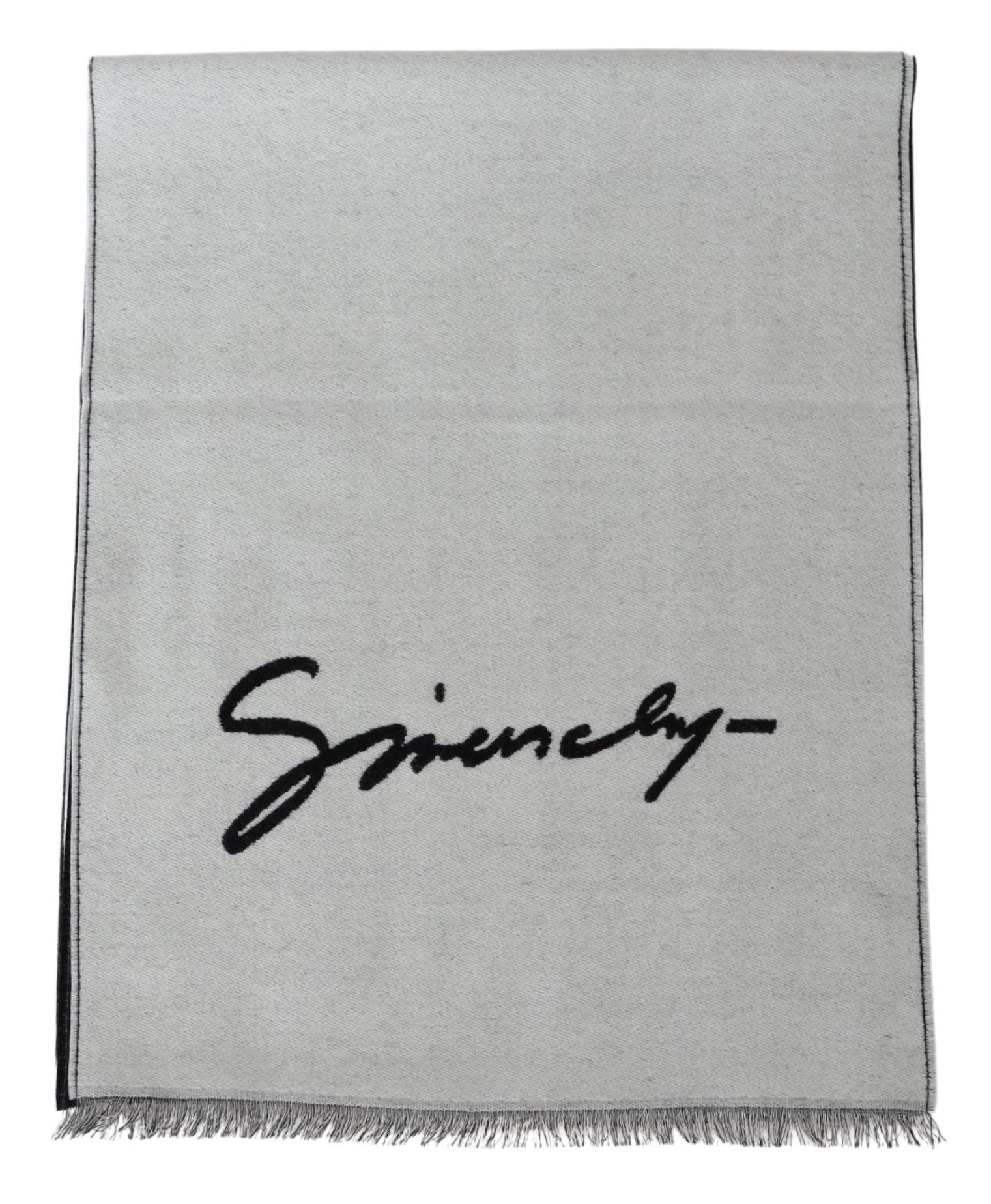 Givenchy Svart Vit Ull Unisex Vinter Varm Halsduk Omlottsjal