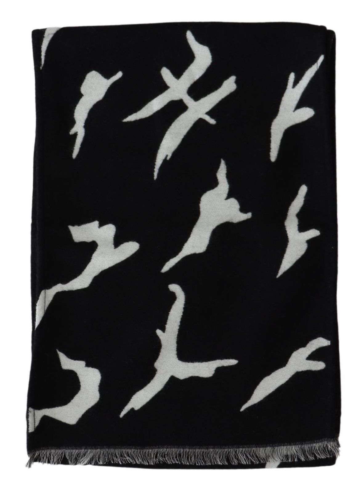 Givenchy Svart Vit Ull Unisex Vinter Varm Halsduk Omlottsjal