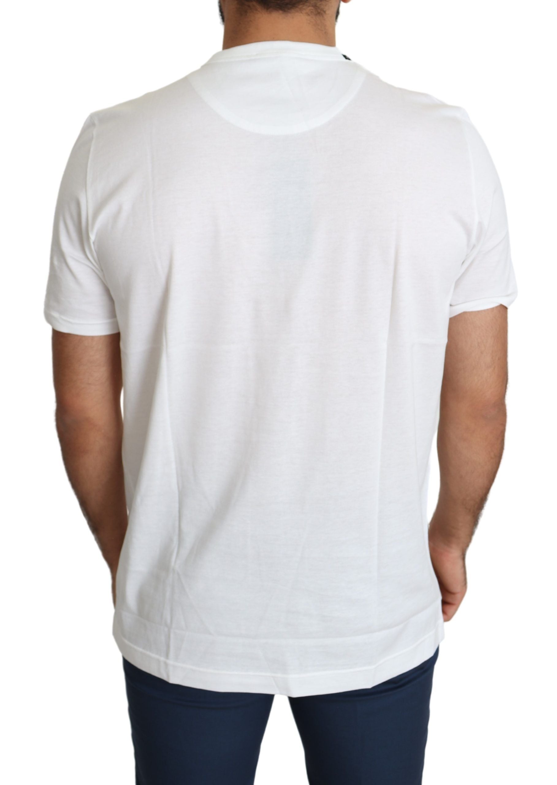 Dolce & Gabbana Vit Valentine Hjärtan Mönster Herr T-shirt