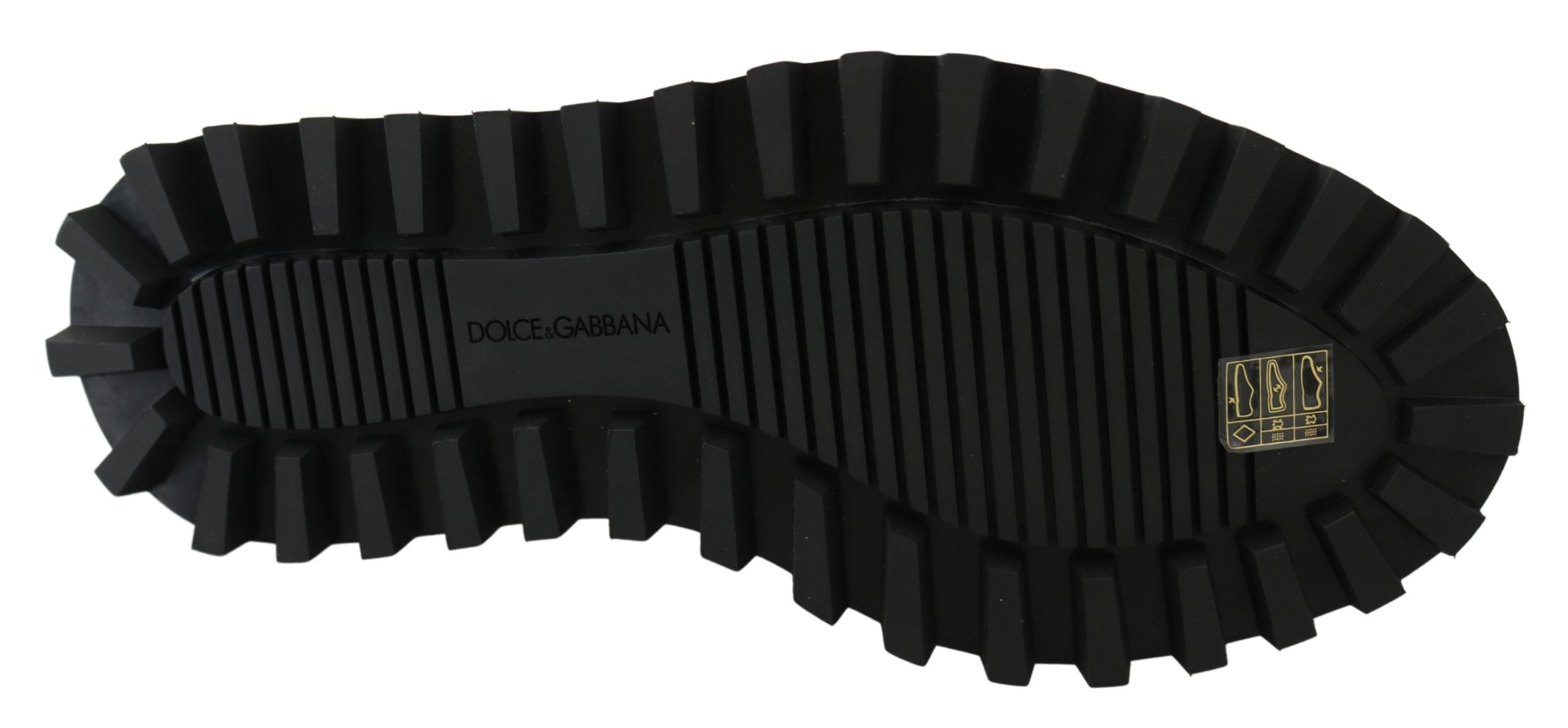 Dolce & Gabbana Svarta Gummiböjda Kalvskinns-Derby Vulcano-skor