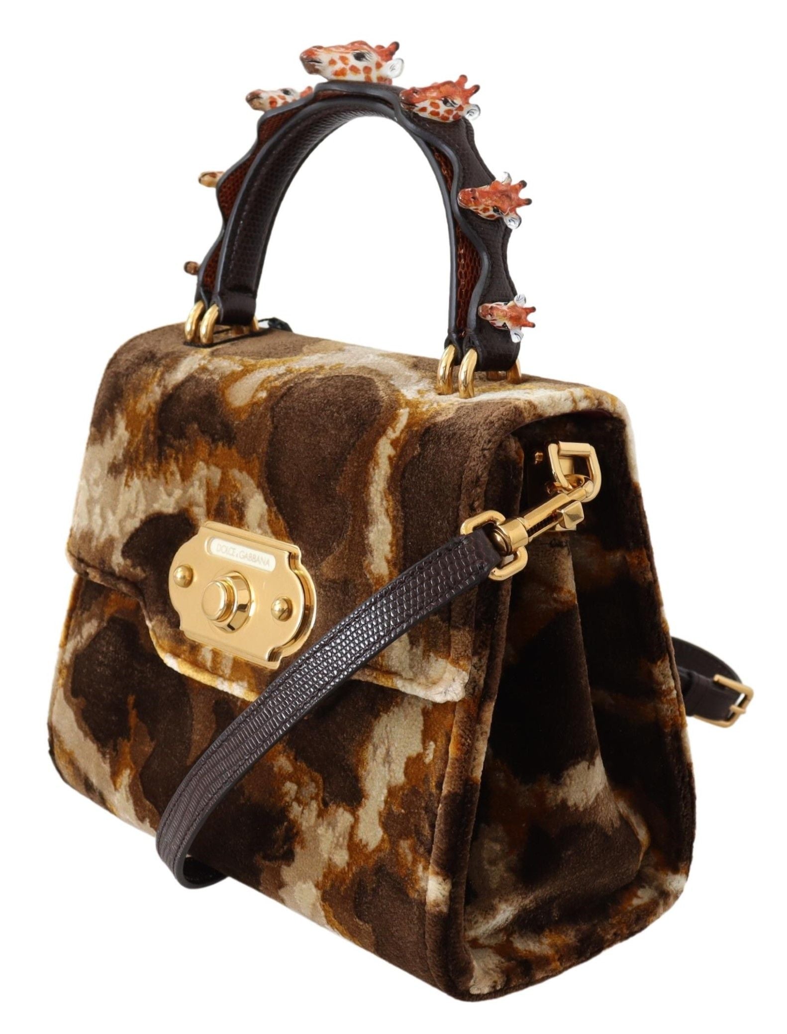 Dolce & Gabbana Brown Giraffe Crossbody Purse Borse VÄLKOMMEN Purse