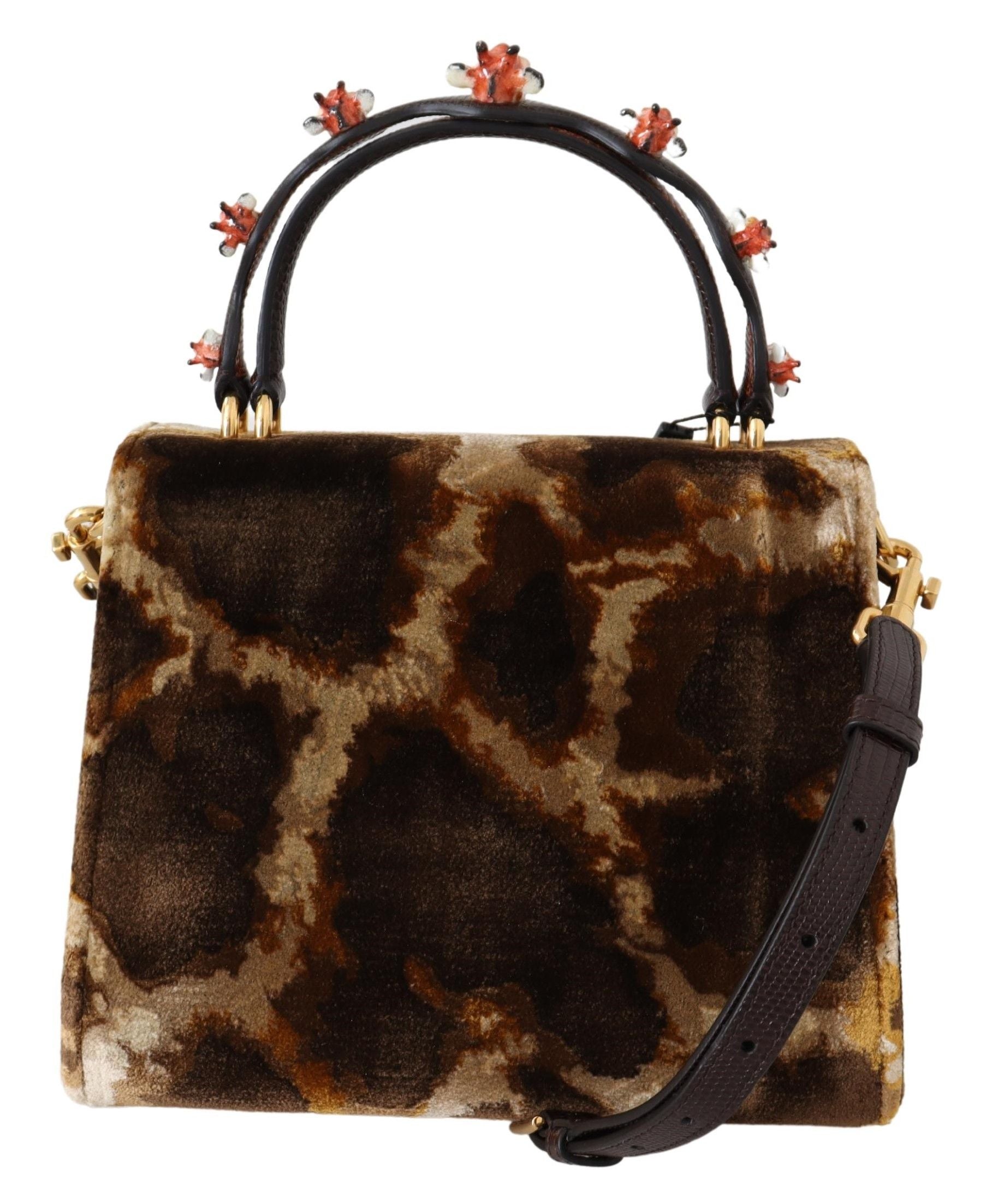 Dolce & Gabbana Brown Giraffe Crossbody Purse Borse VÄLKOMMEN Purse