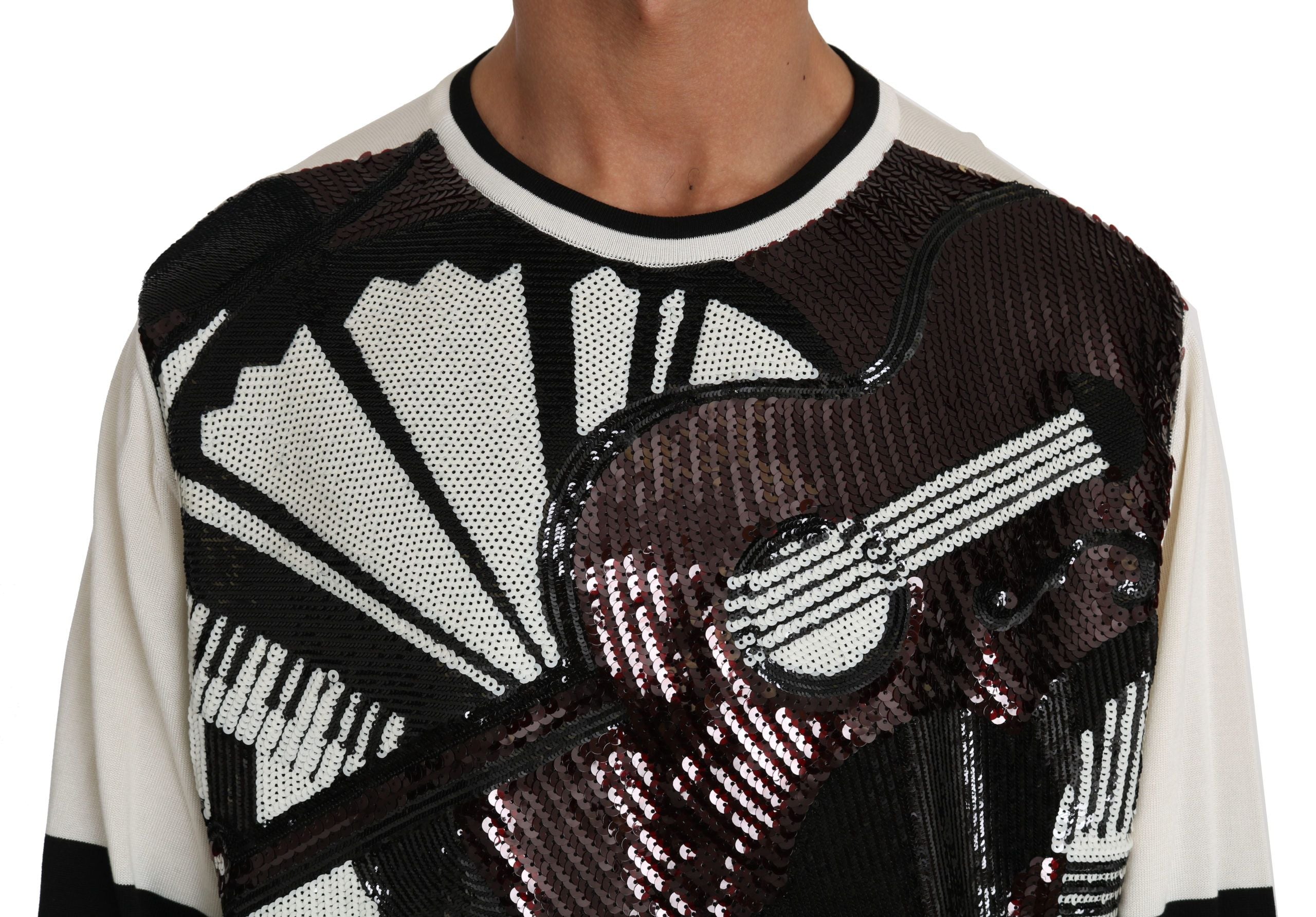 Dolce & Gabbana Vit Jazz Paljettgitarrtröja