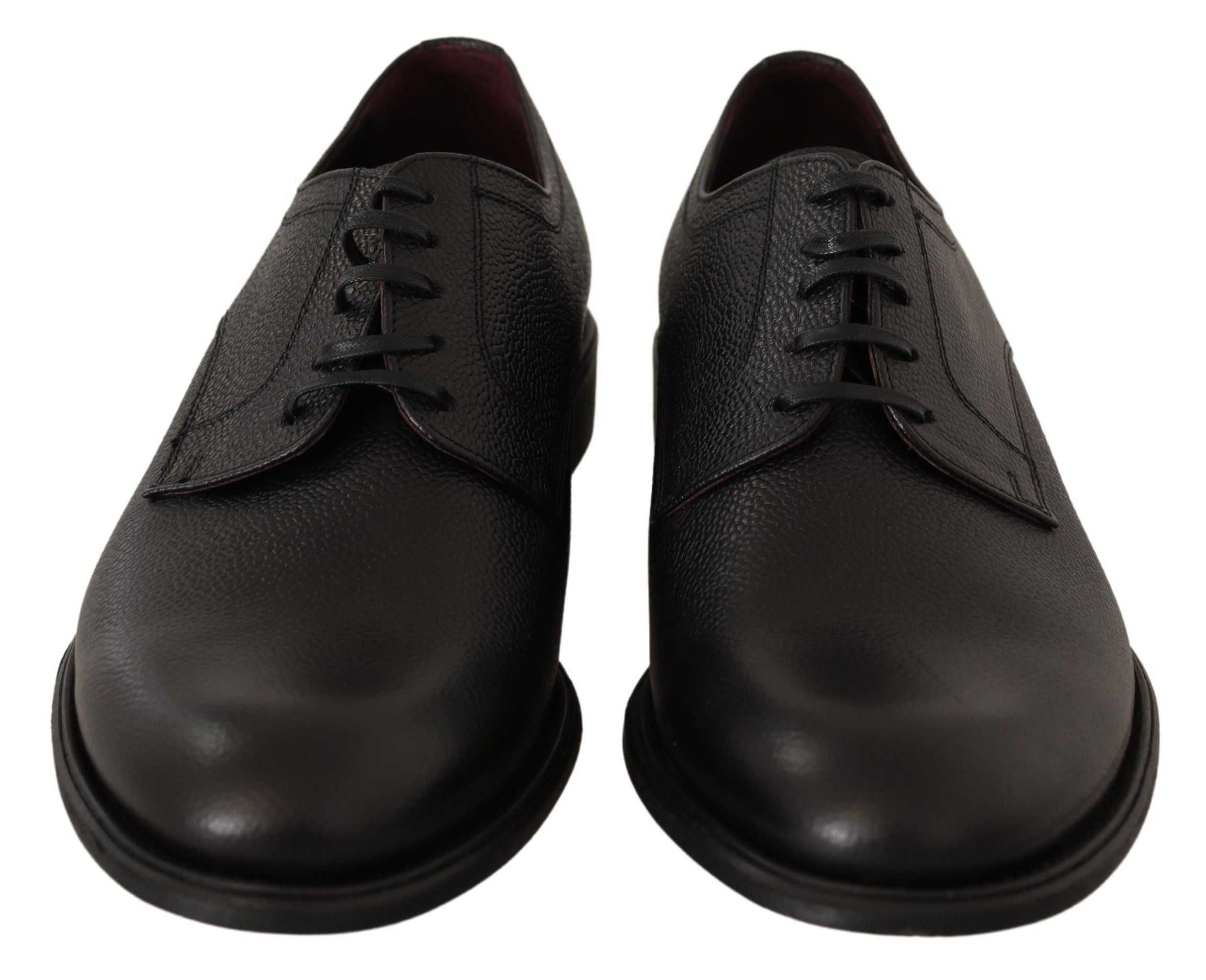 Dolce & Gabbana Svarta Läderskor Med Snörning Herr Formella Derbyskor