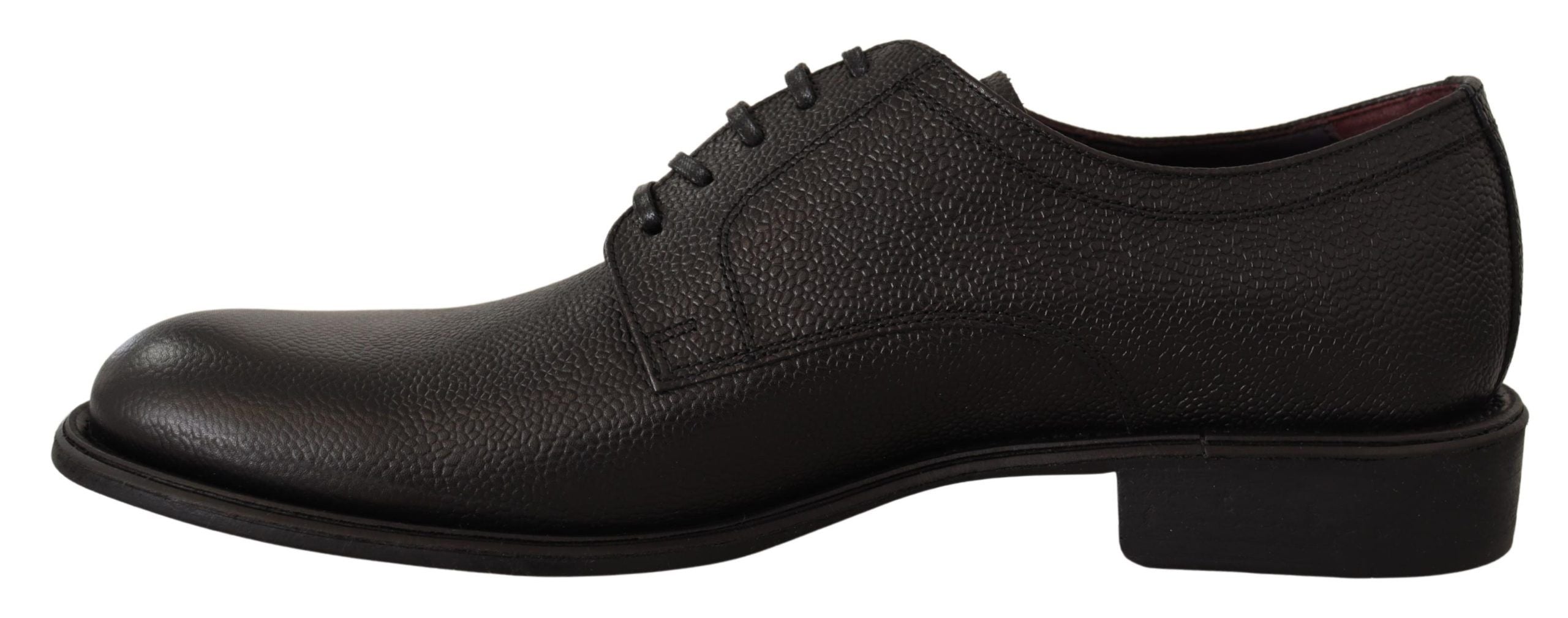 Dolce & Gabbana Svarta Läderskor Med Snörning Herr Formella Derbyskor