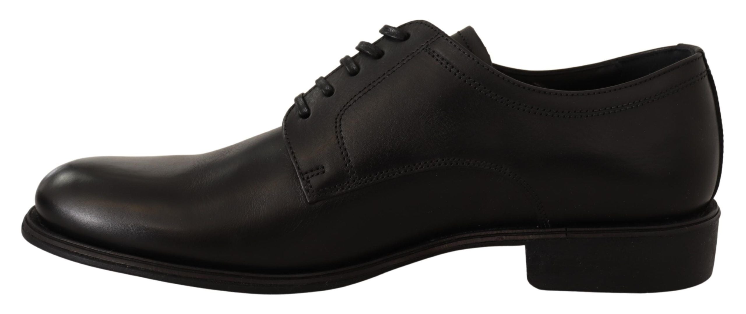 Dolce & Gabbana Svarta Läderskor Med Snörning Herr Formella Derbyskor