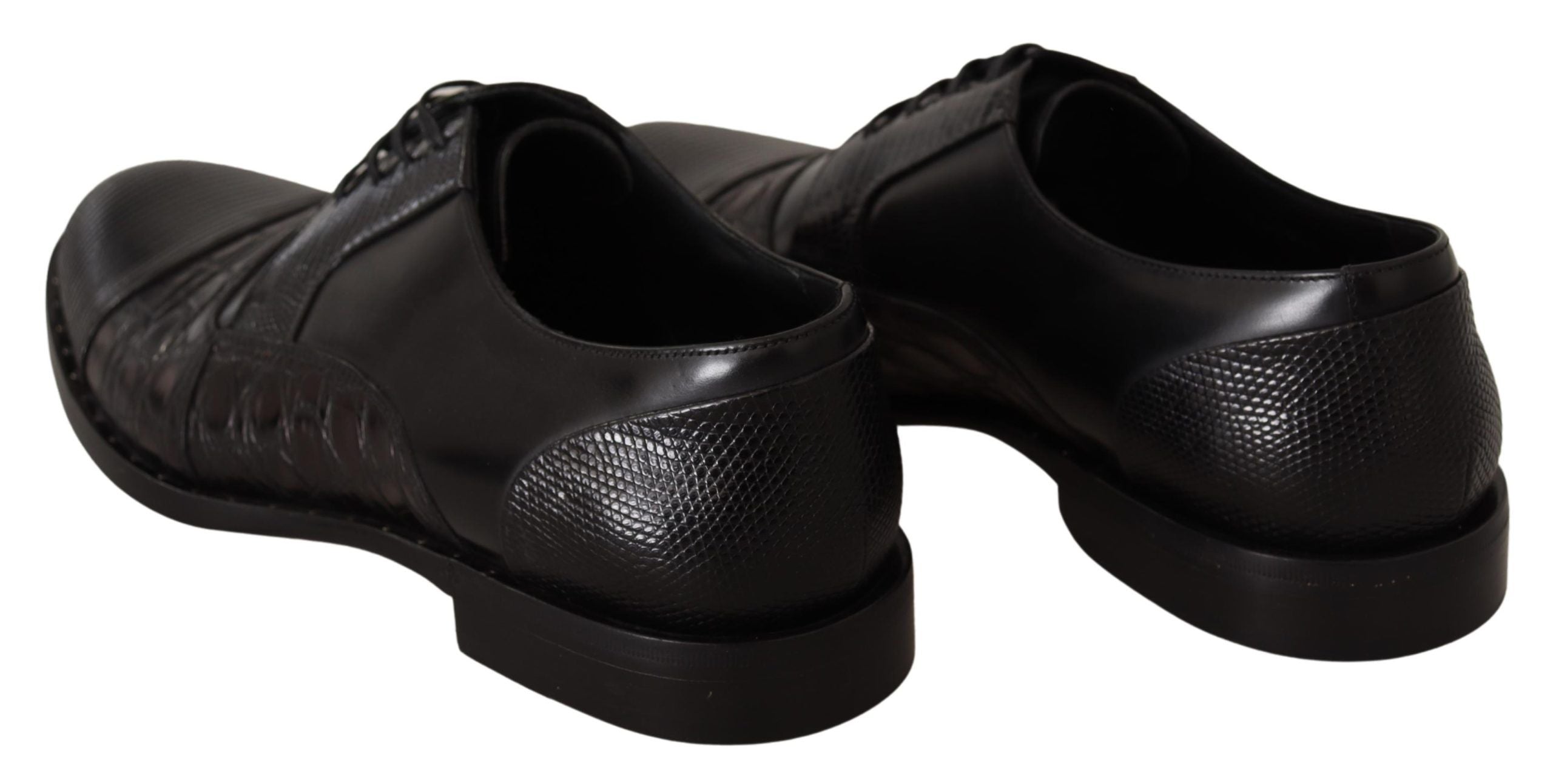 Dolce & Gabbana Svarta Läderskor med Exotiska Skinn