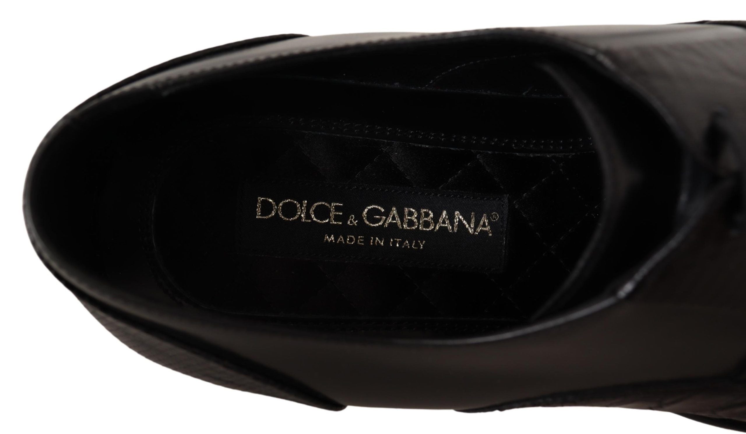 Dolce & Gabbana Svarta Läderskor med Exotiska Skinn
