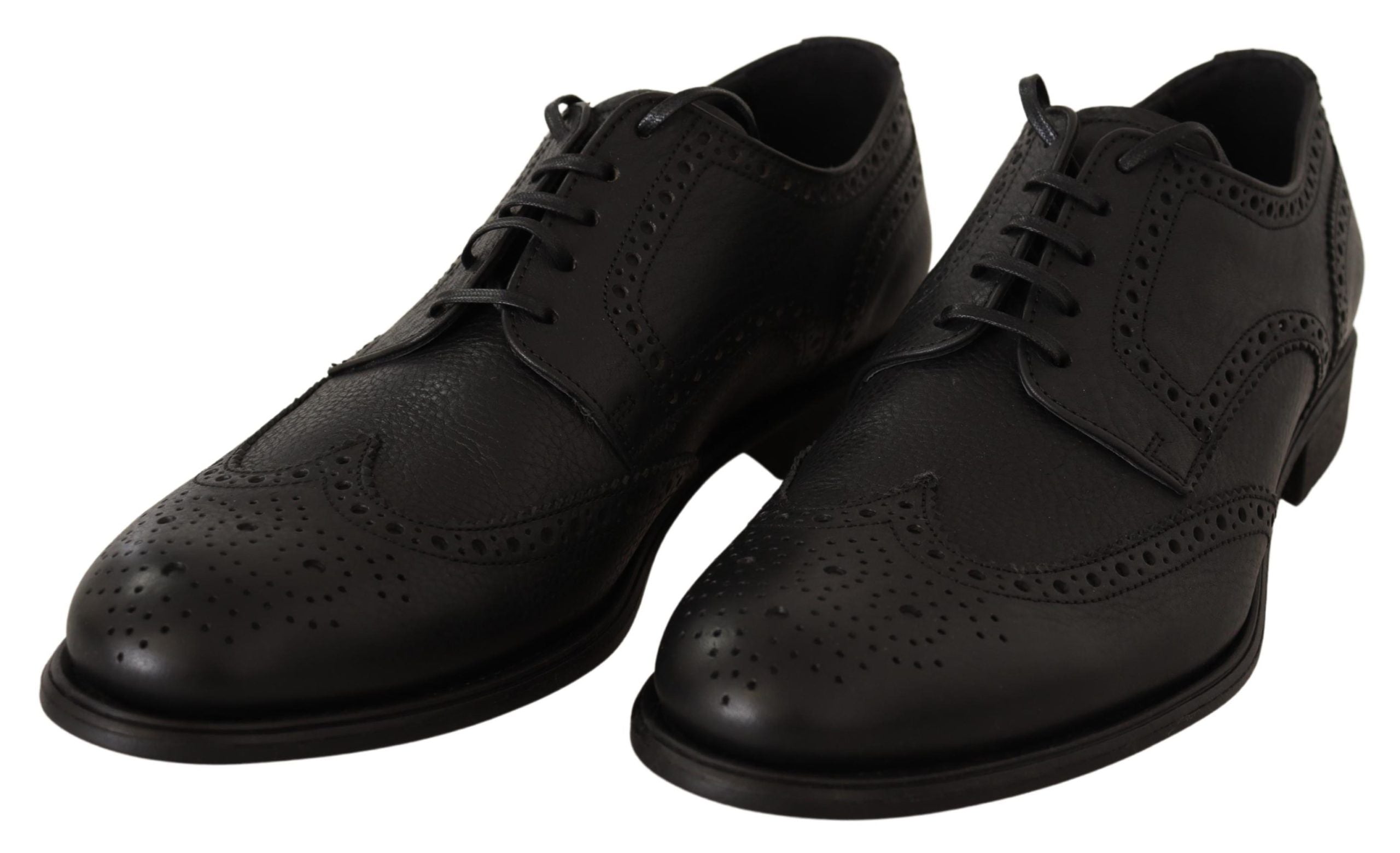 Dolce & Gabbana Svarta Läder Oxford Wingtip Formella Klädskor