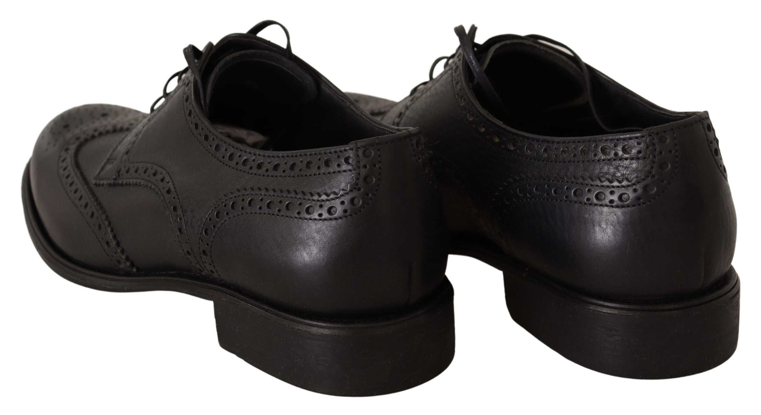 Dolce & Gabbana Svarta Läder Oxford Wingtip Formella Klädskor