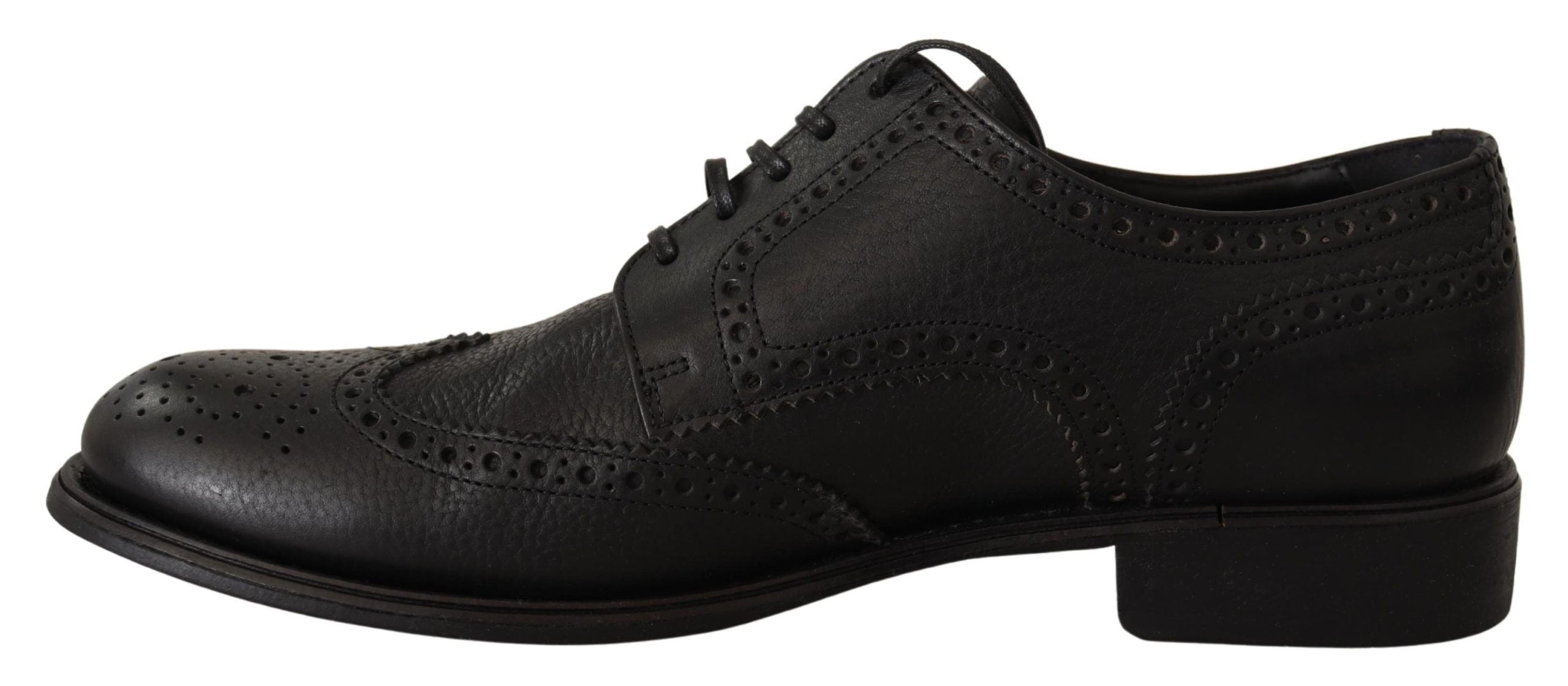 Dolce & Gabbana Svarta Läder Oxford Wingtip Formella Klädskor