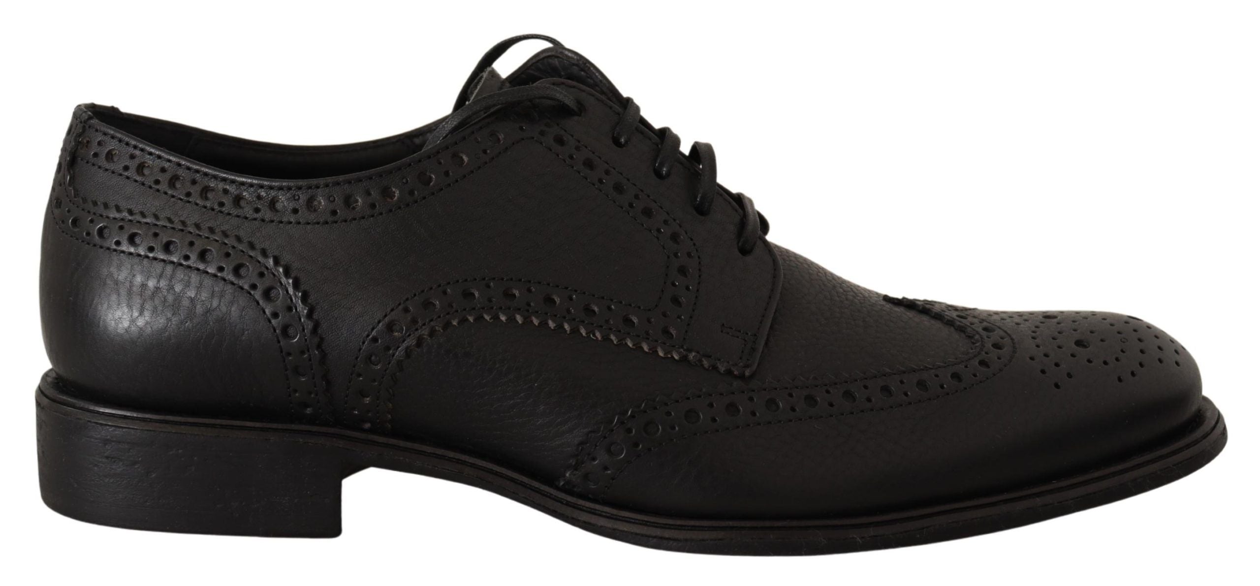 Dolce & Gabbana Svarta Läder Oxford Wingtip Formella Klädskor