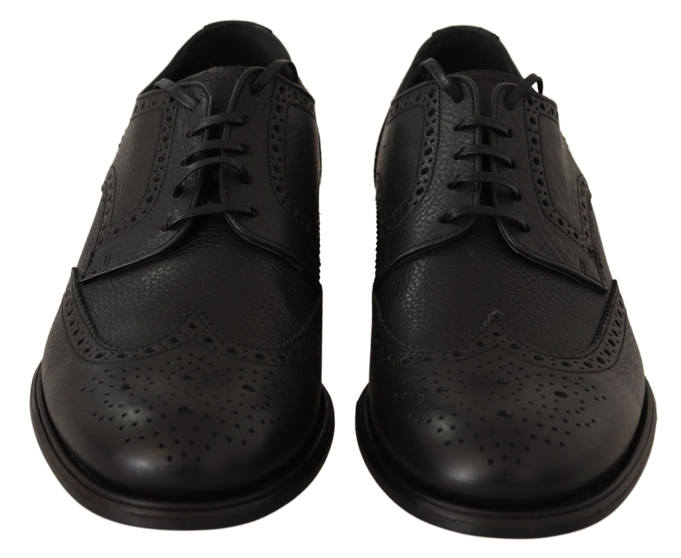 Dolce & Gabbana Svarta Läder Oxford Wingtip Formella Klädskor