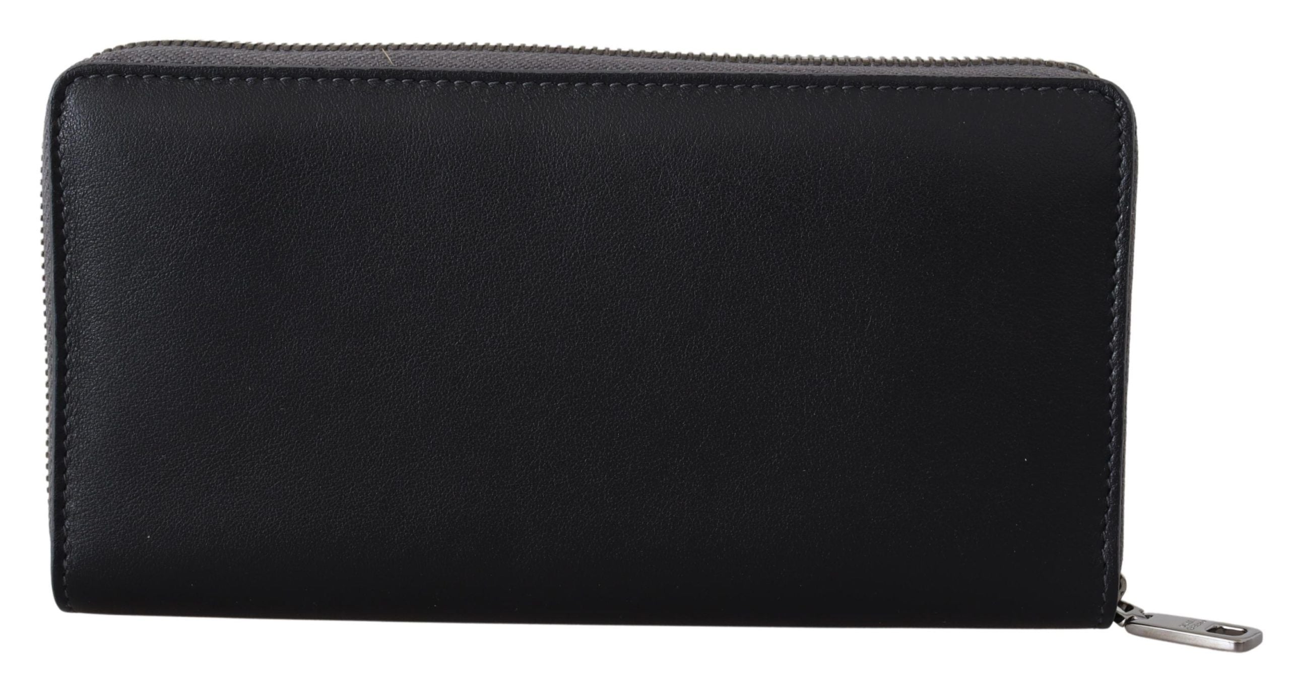 Dolce & Gabbana svart Continental Clutch-plånbok i läder med dragkedja