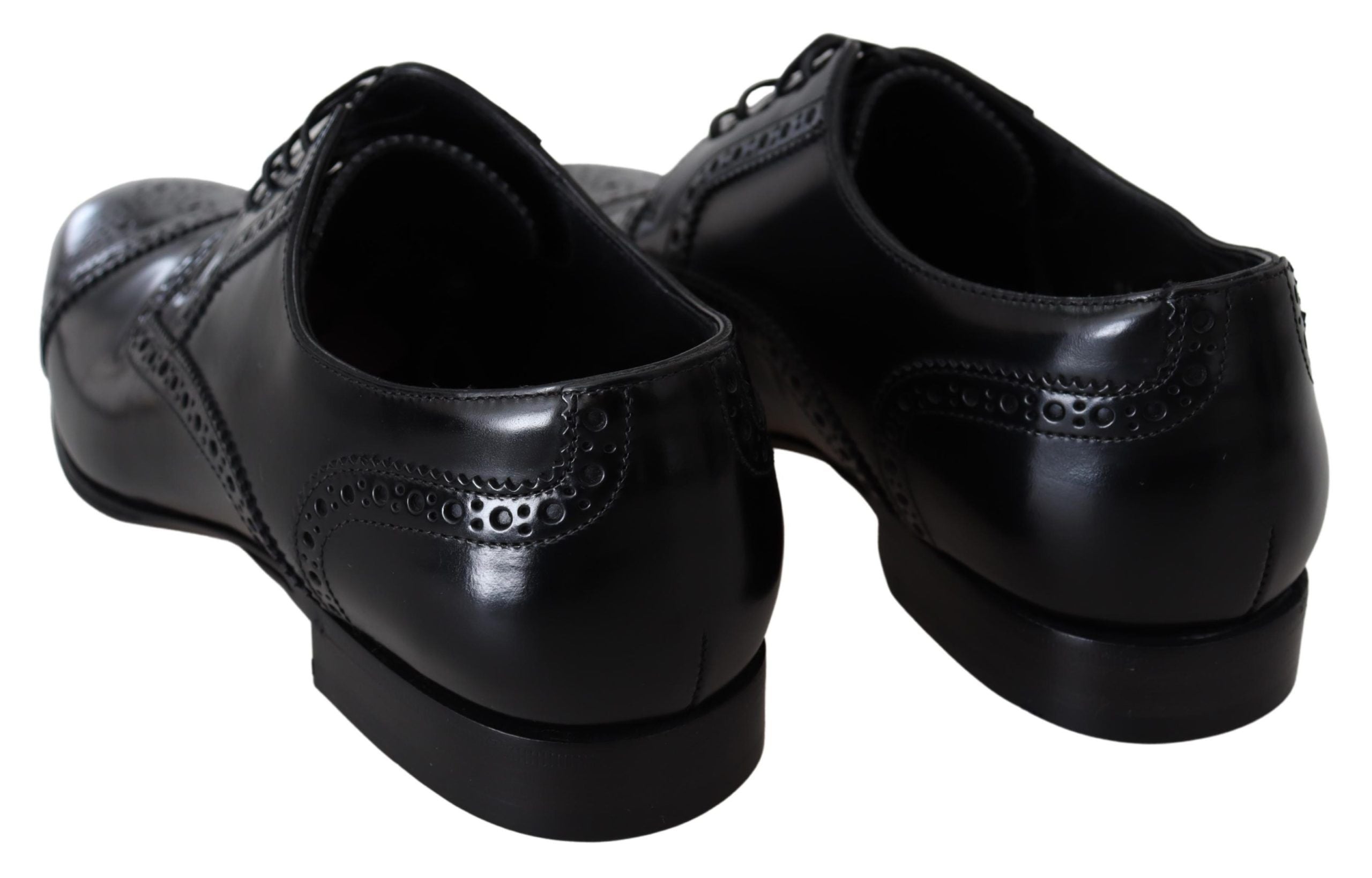 Dolce & Gabbana Svarta Läder Herr Derby Formella Loafers Skor