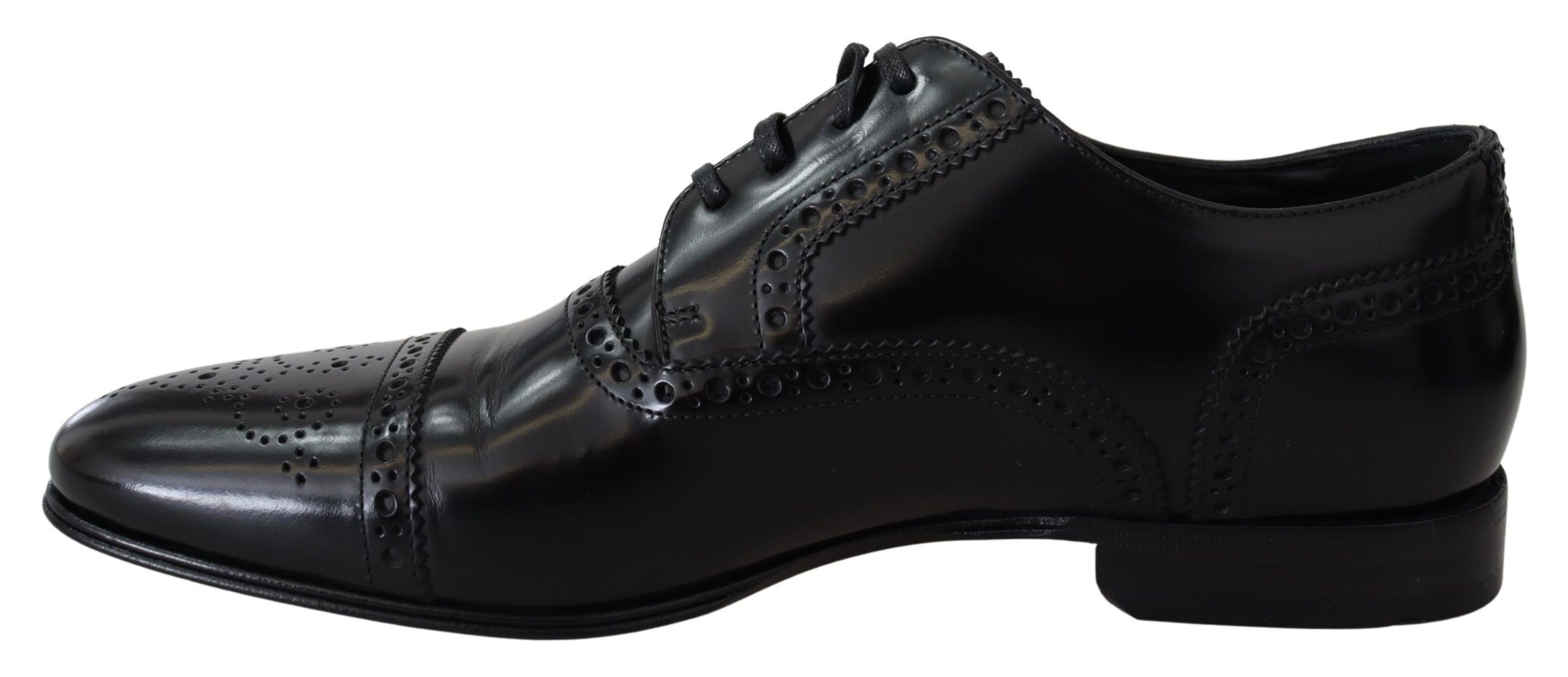 Dolce & Gabbana Svarta Läder Herr Derby Formella Loafers Skor