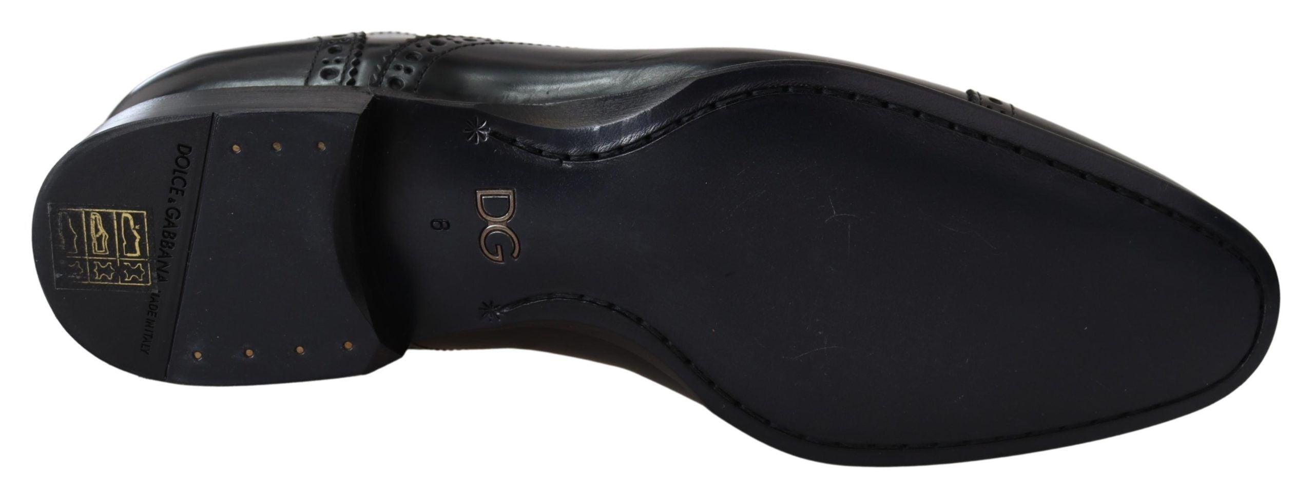 Dolce & Gabbana Svarta Läder Herr Derby Formella Loafers Skor