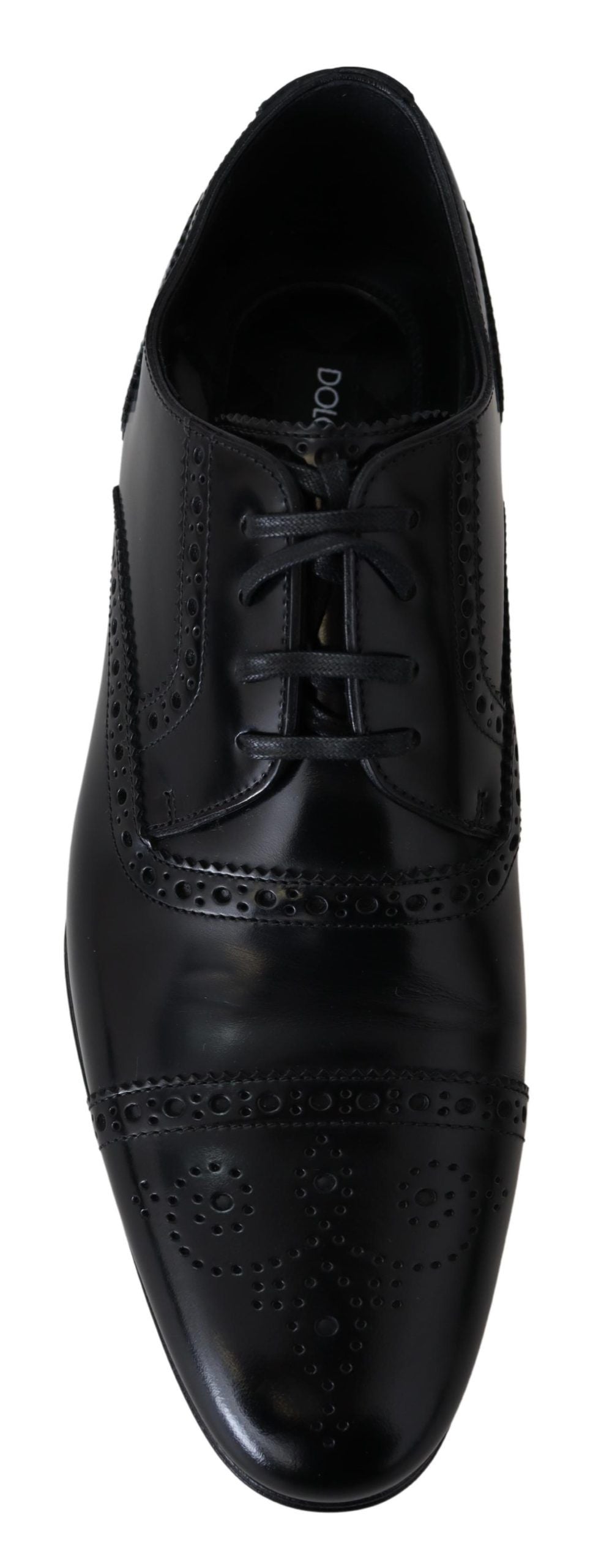 Dolce & Gabbana Svarta Läder Herr Derby Formella Loafers Skor