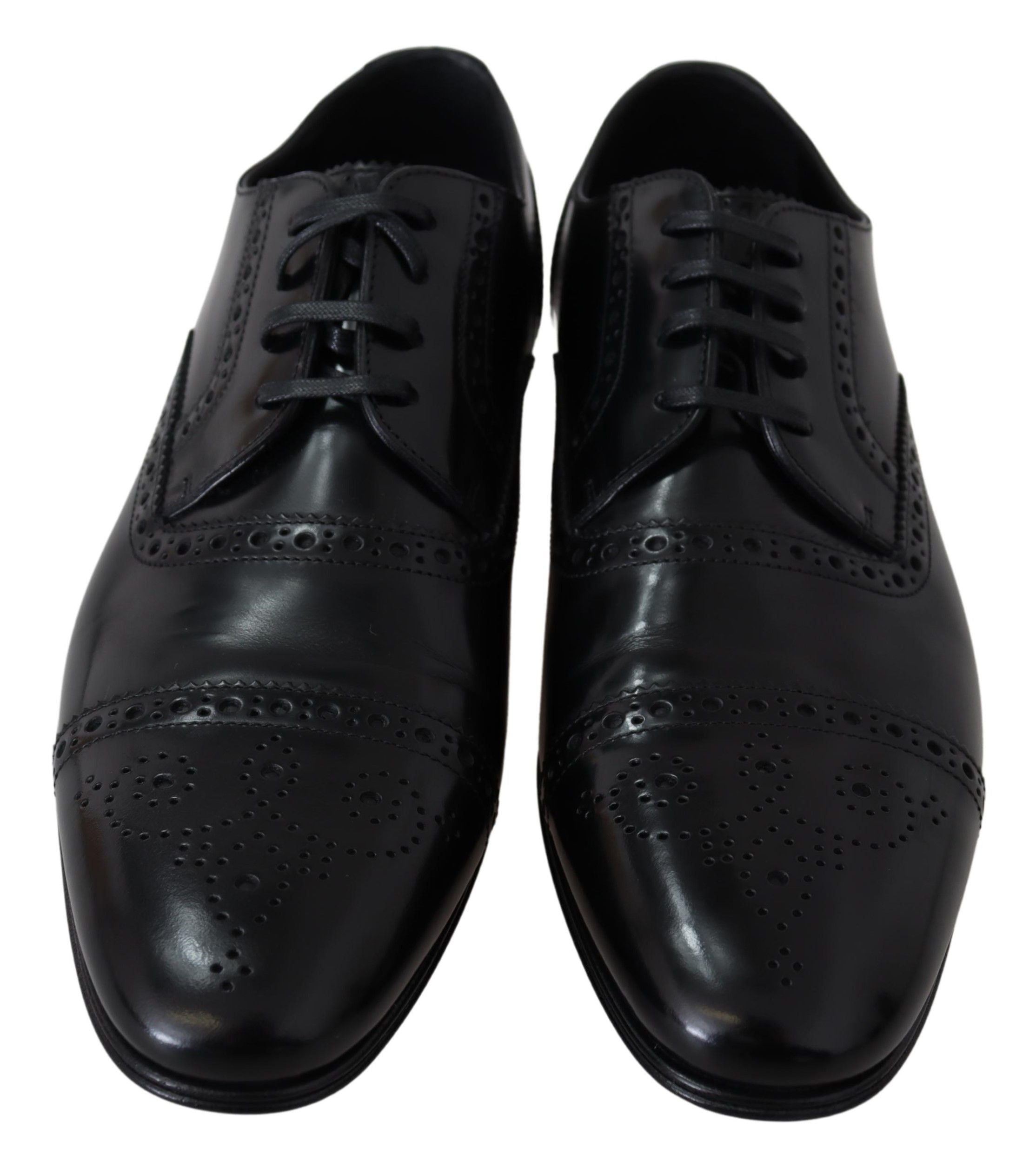 Dolce & Gabbana Svarta Läder Herr Derby Formella Loafers Skor