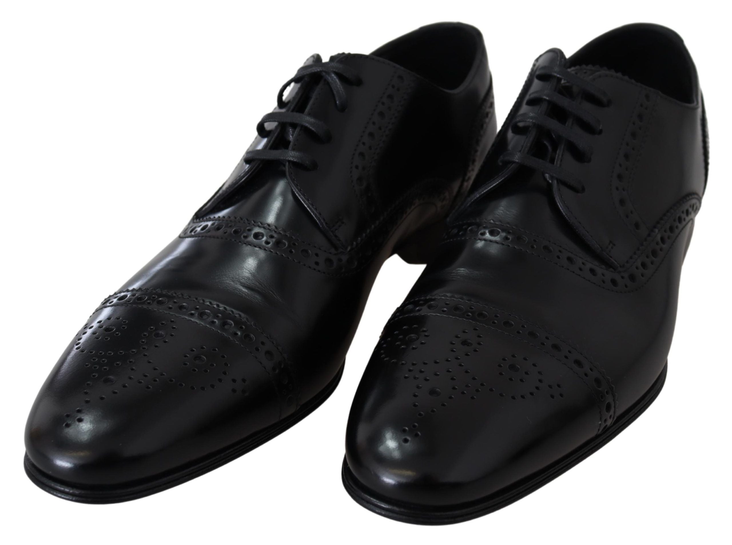 Dolce & Gabbana Svarta Läder Herr Derby Formella Loafers Skor