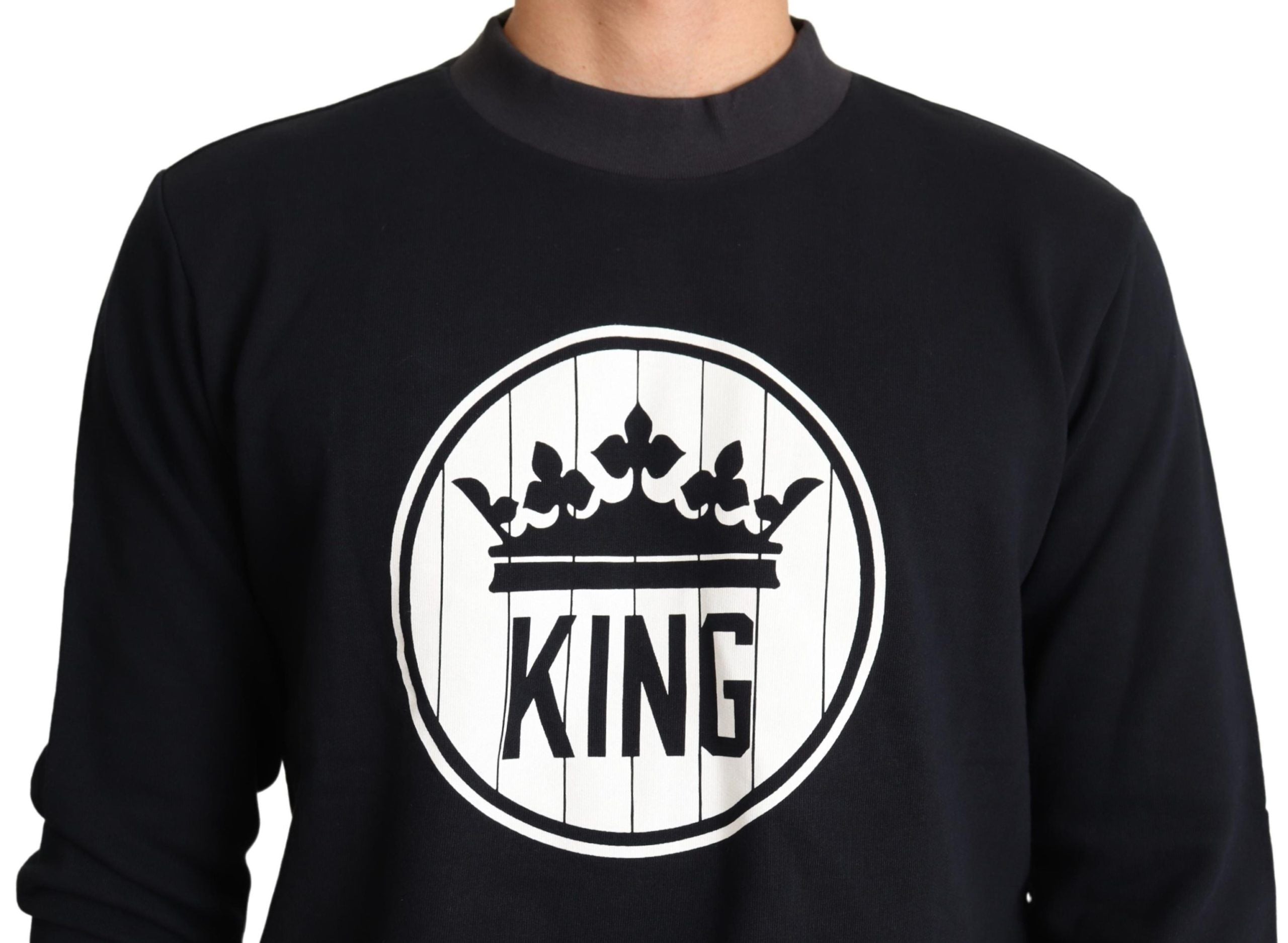 Dolce & Gabbana Blå Crown King Bomullströja