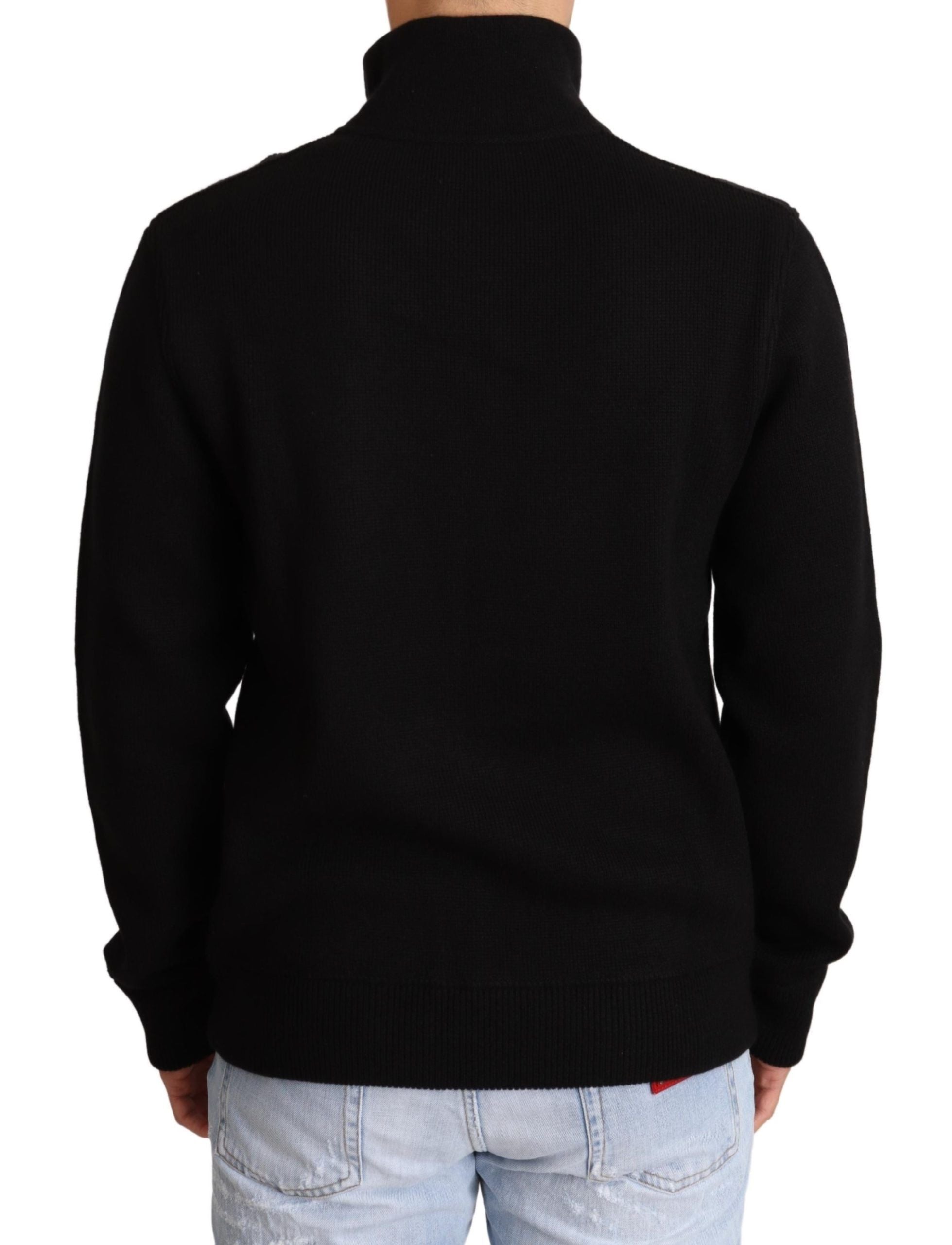 Dolce & Gabbana Svart Kashmir Zipper Herrtröja