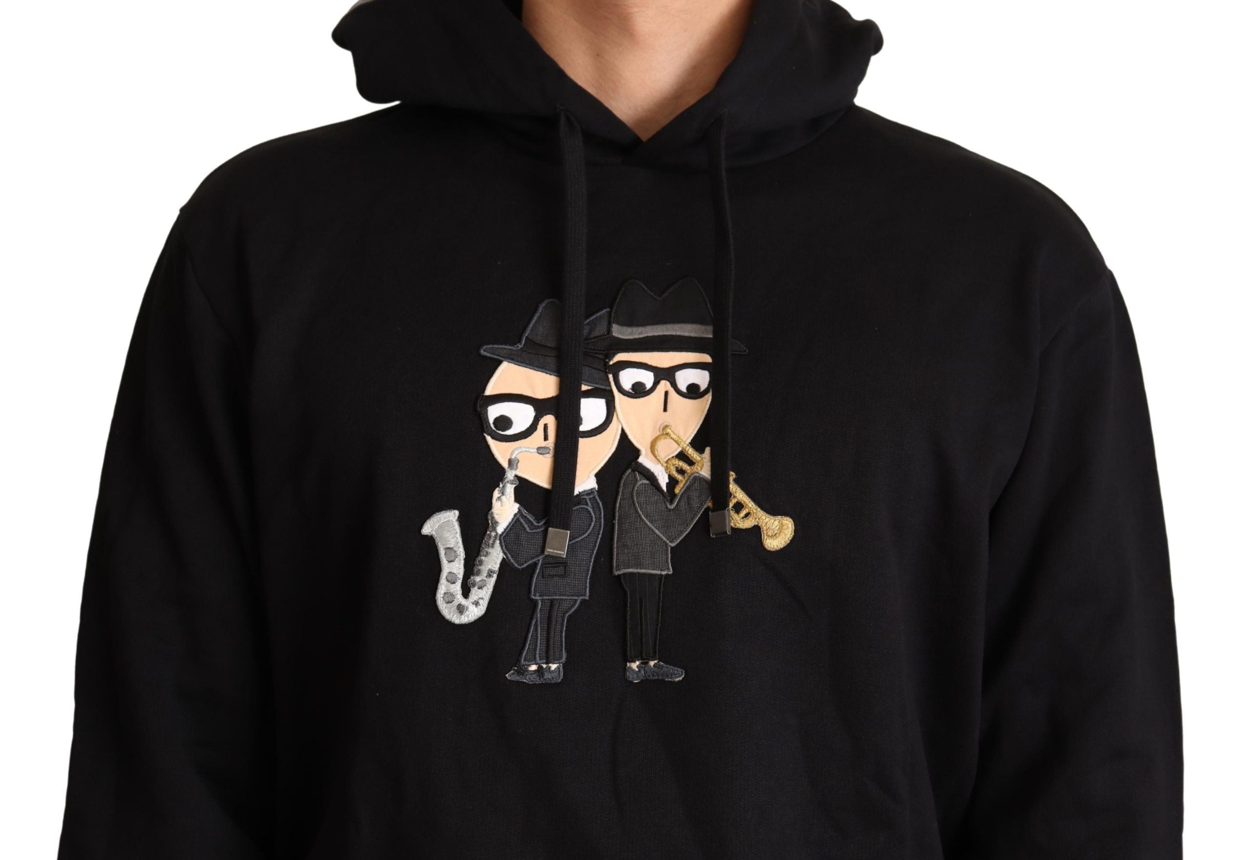 Dolce & Gabbana Svart Bomullströja Med Huva