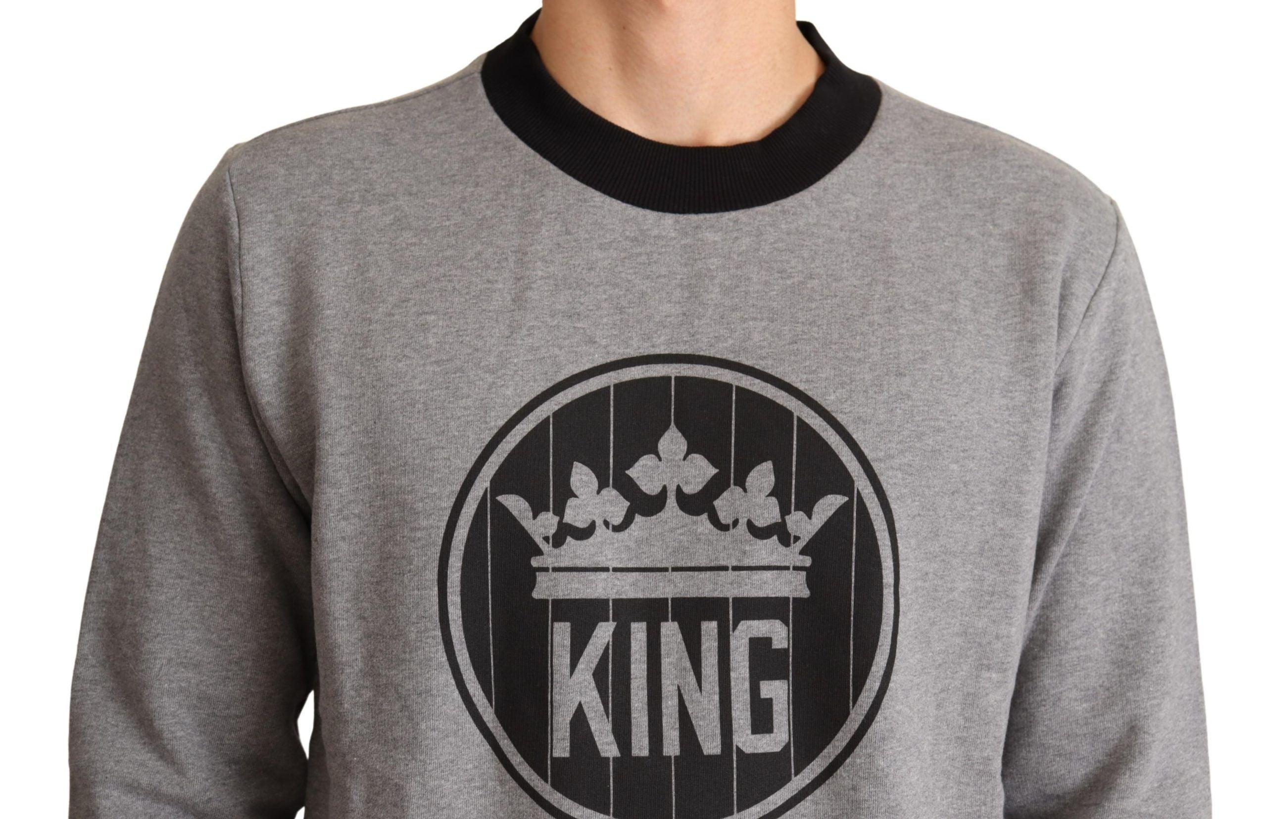 Dolce & Gabbana Grå Crown King Bomullströja