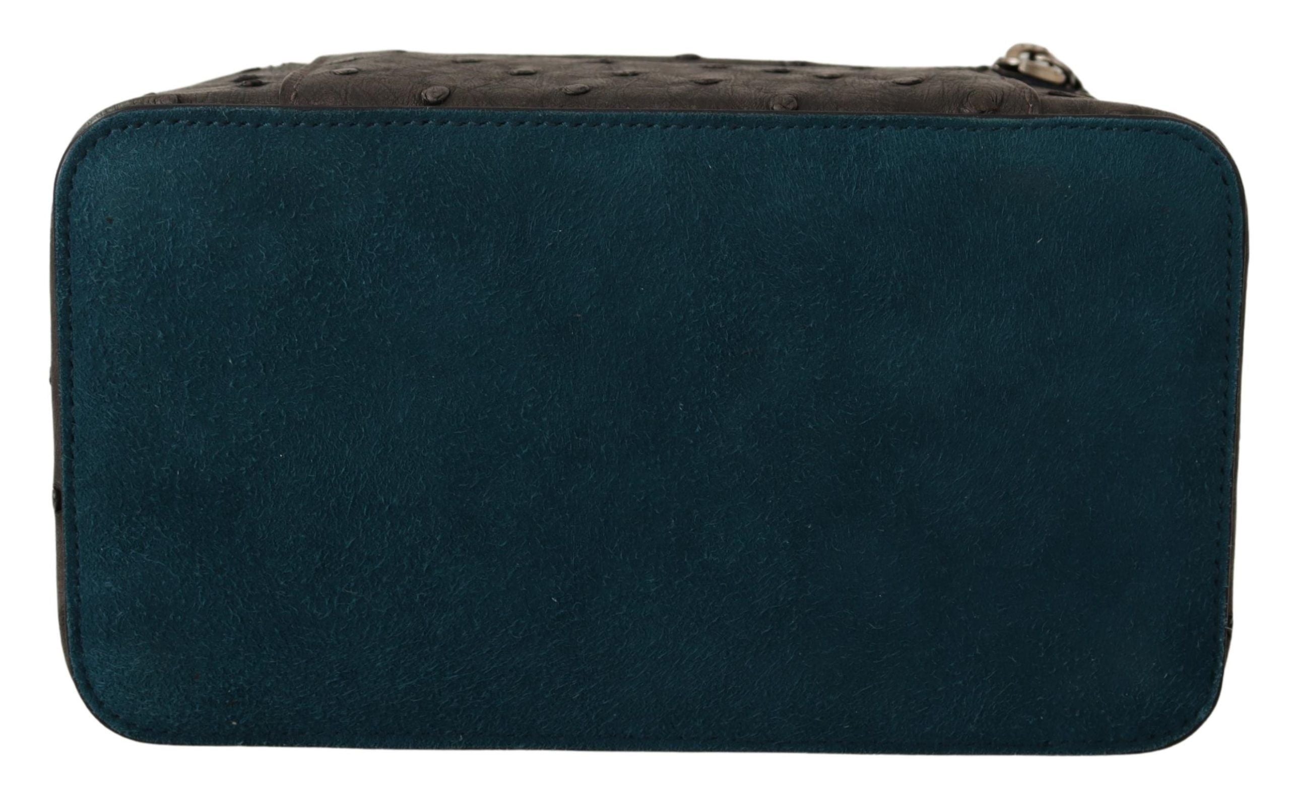 Dolce & Gabbana grått läderfodral med necessär och rakväska