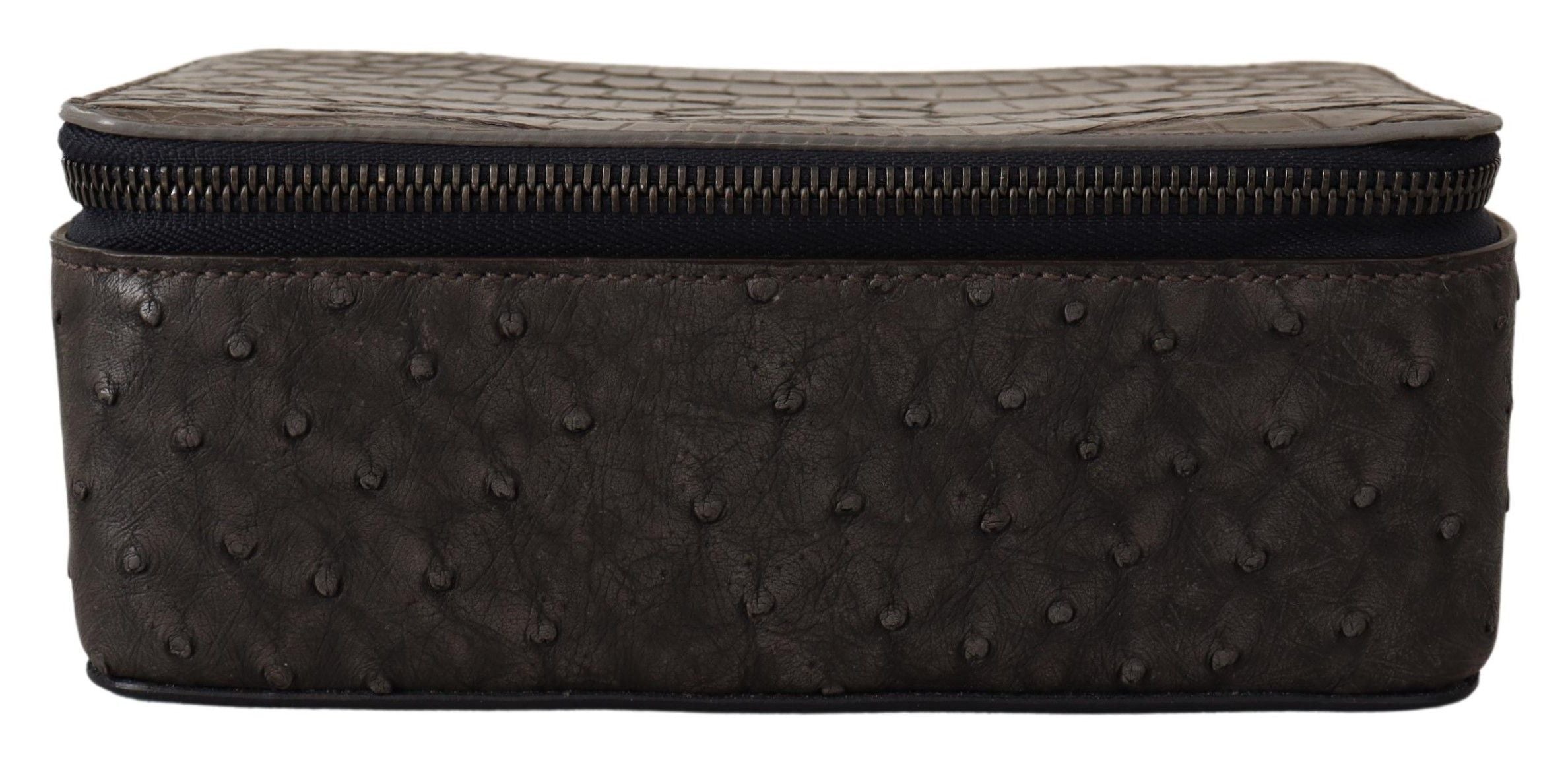 Dolce & Gabbana grått läderfodral med necessär och rakväska