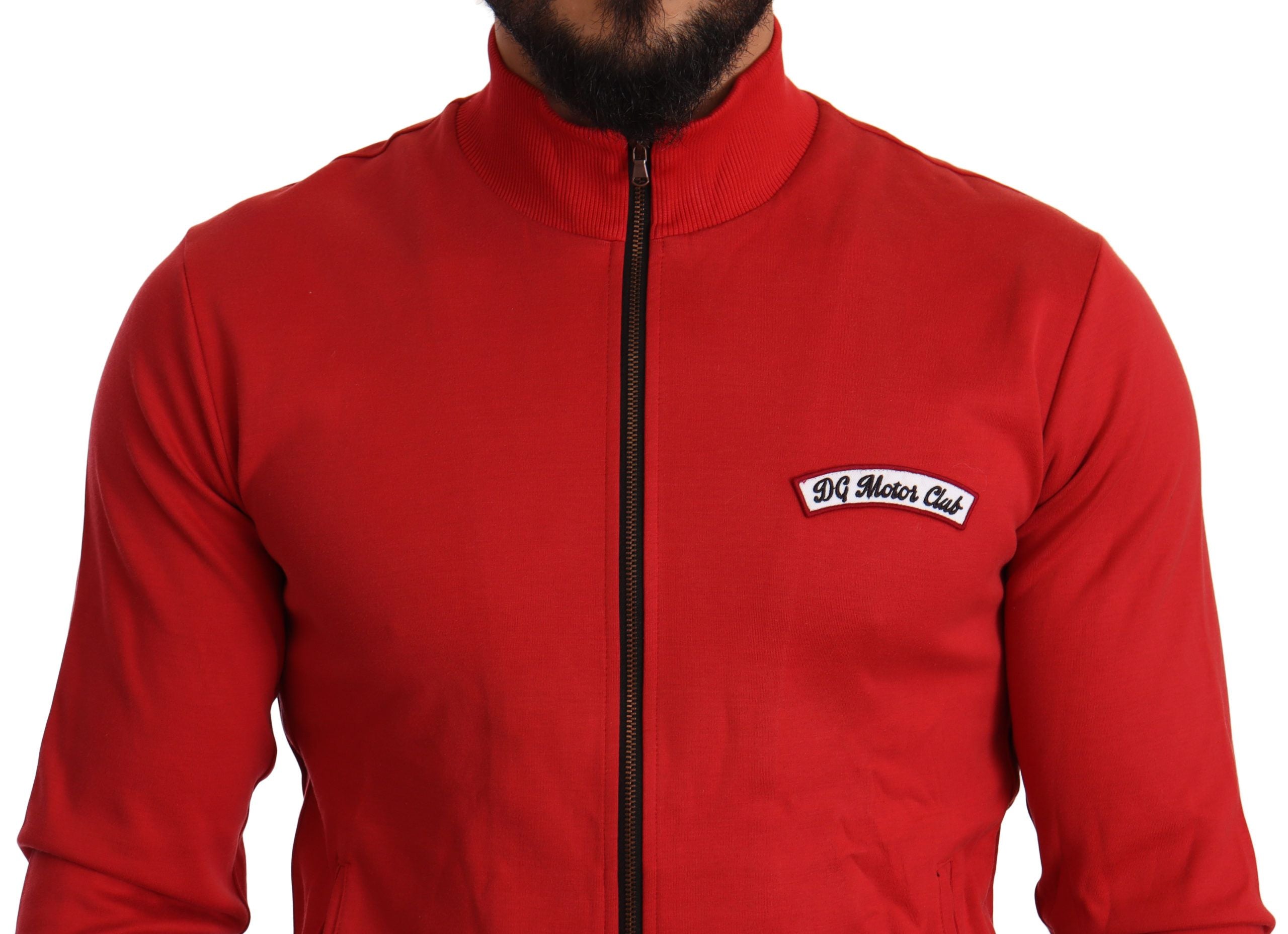 Dolce & Gabbana Röd DG Motor Club Stretchtröja med Dragkedja