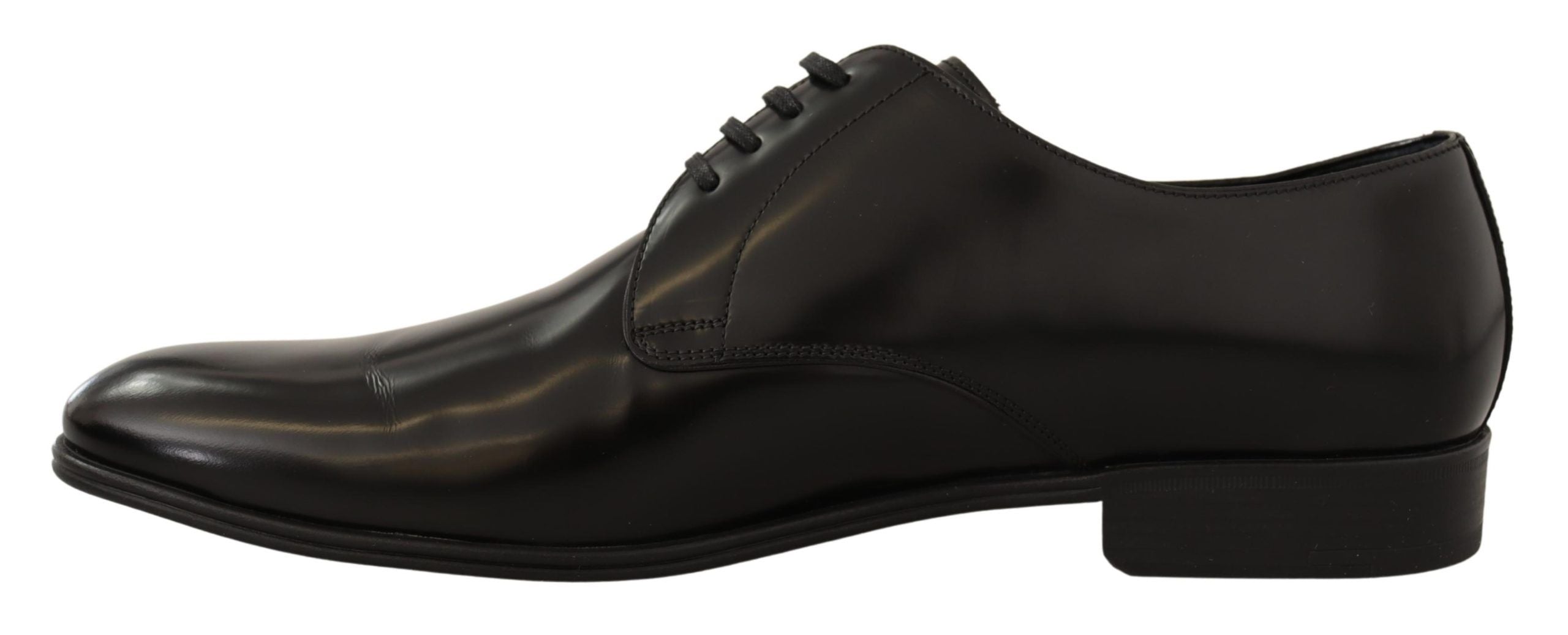 Dolce & Gabbana Svarta Läderskor Med Snörning Herr Derbyskor