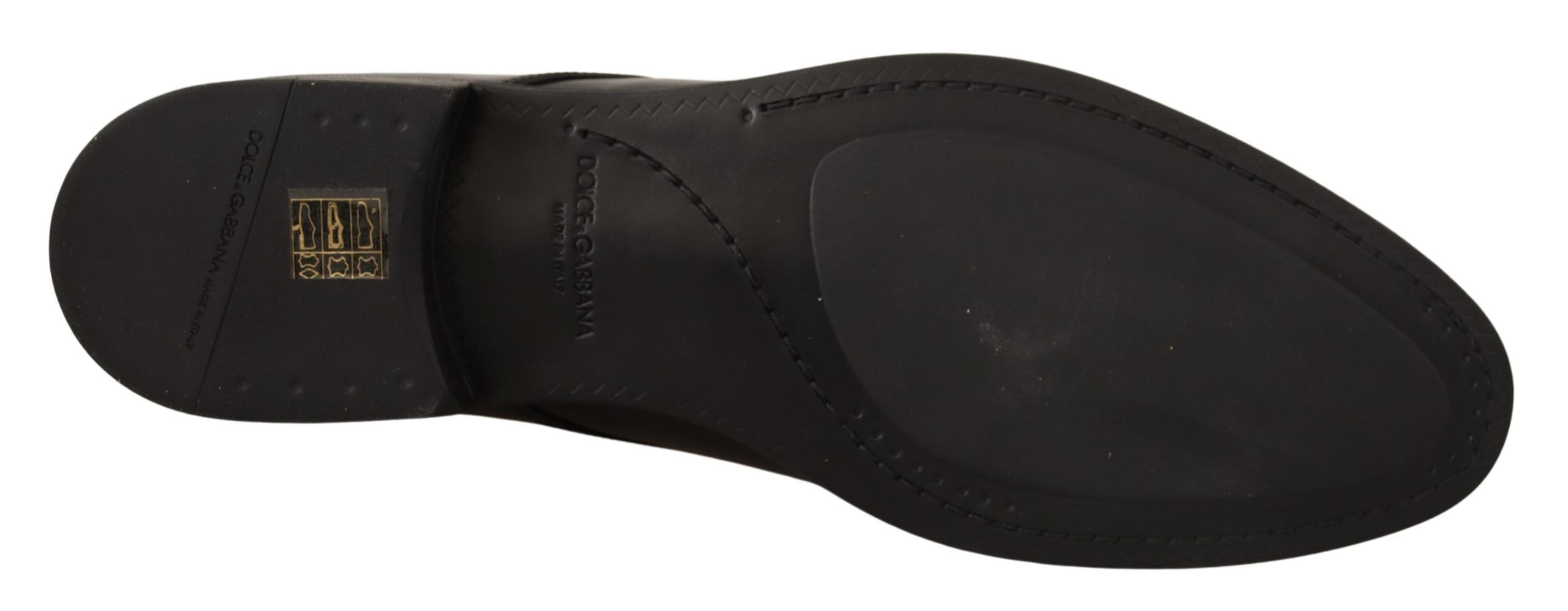 Dolce & Gabbana Svarta Läderskor Med Snörning Herr Derbyskor
