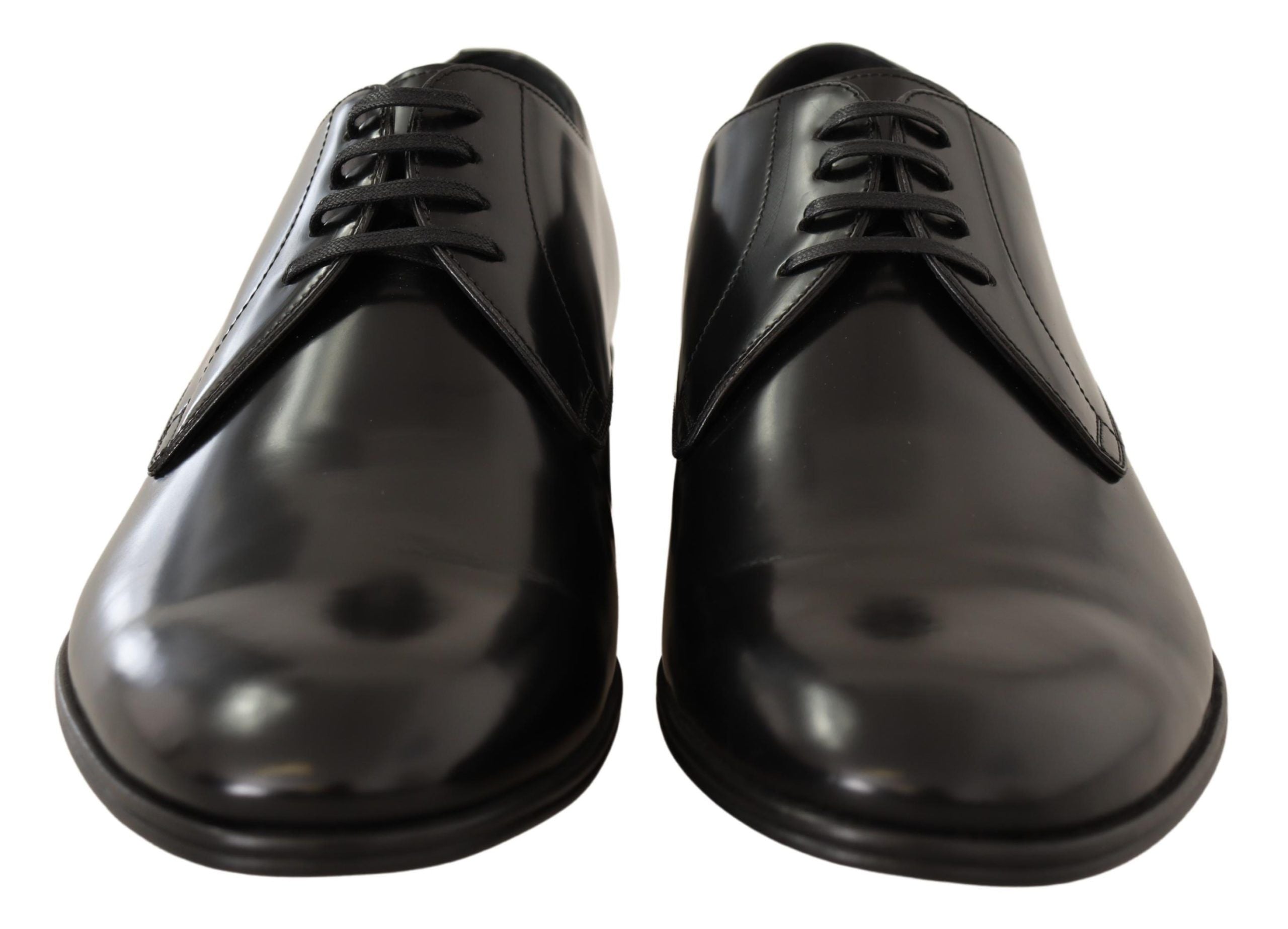 Dolce & Gabbana Svarta Läderskor Med Snörning Herr Derbyskor