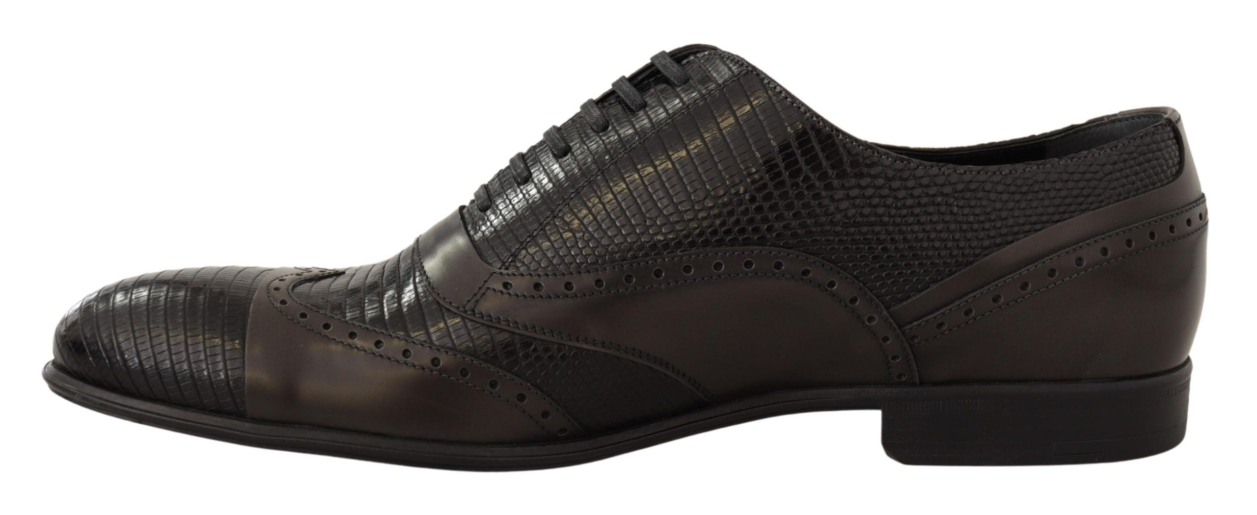 Dolce & Gabbana Bruna Oxford-skor i läder med ödlehud