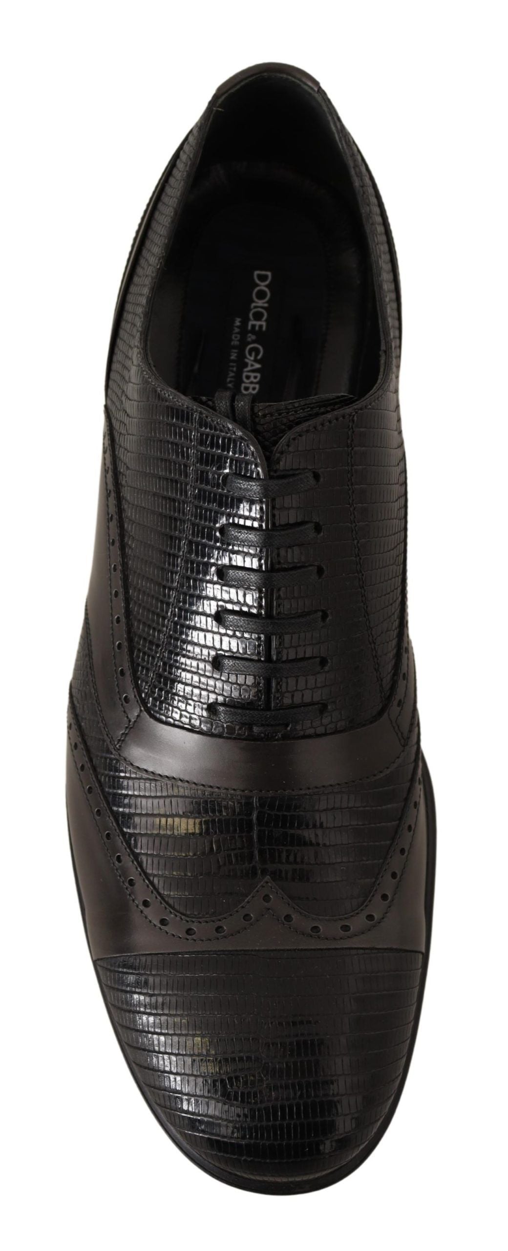 Dolce & Gabbana Bruna Oxford-skor i läder med ödlehud