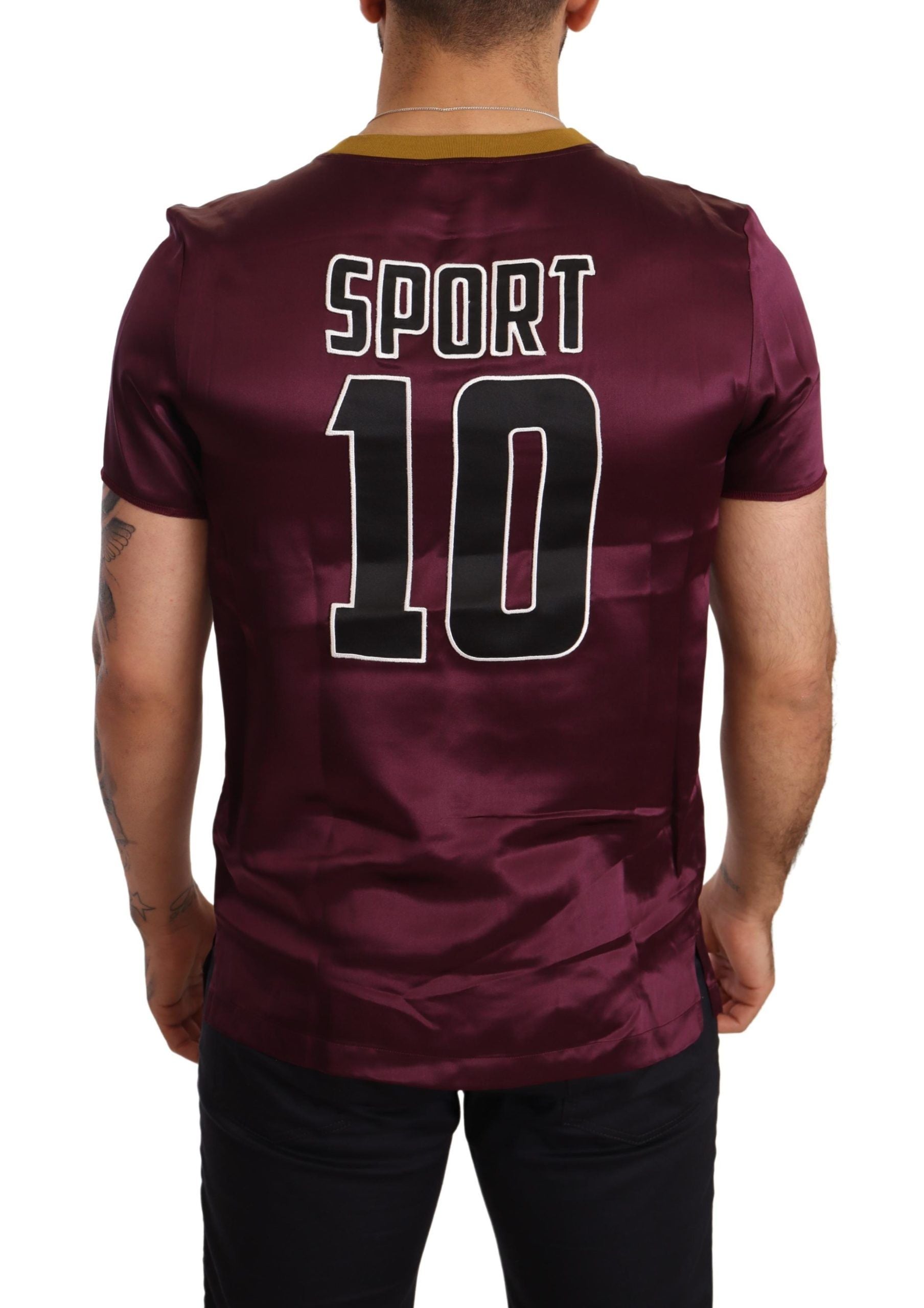 Dolce & Gabbana Lila Sport 10 Broderad Rundringad T-shirt